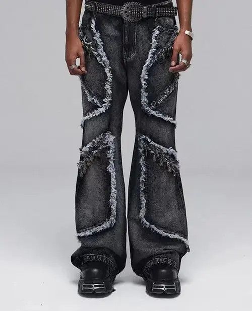 Japanese Brand × Jean Vintage deconstructed washed distressed fringed jeans Size US 32 / EU 48 - 1 Thumbnail