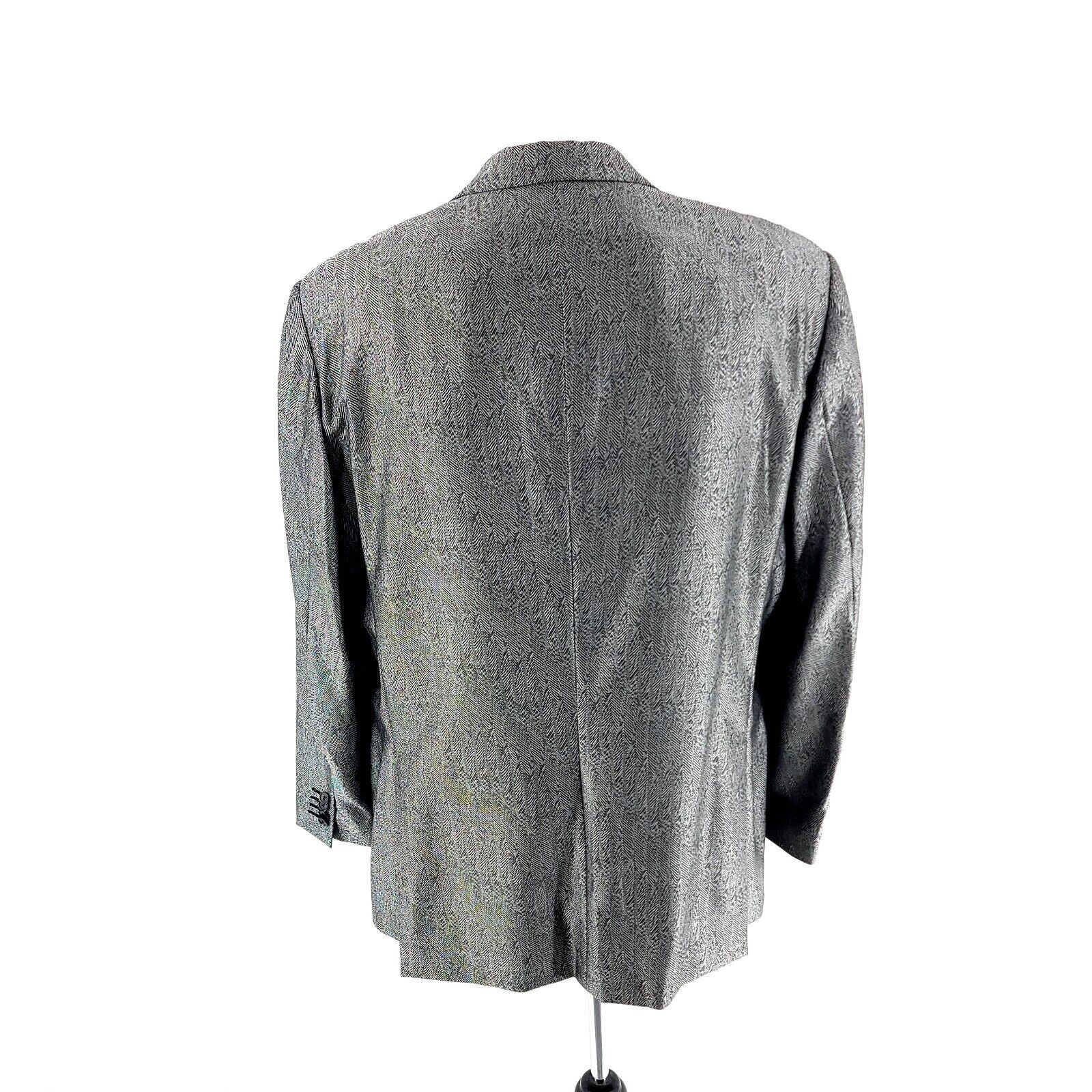 Versace Versace Hand Made Wool Silk 2 Button Blazer 44R Metallic Sil Size 44R - 5 Thumbnail