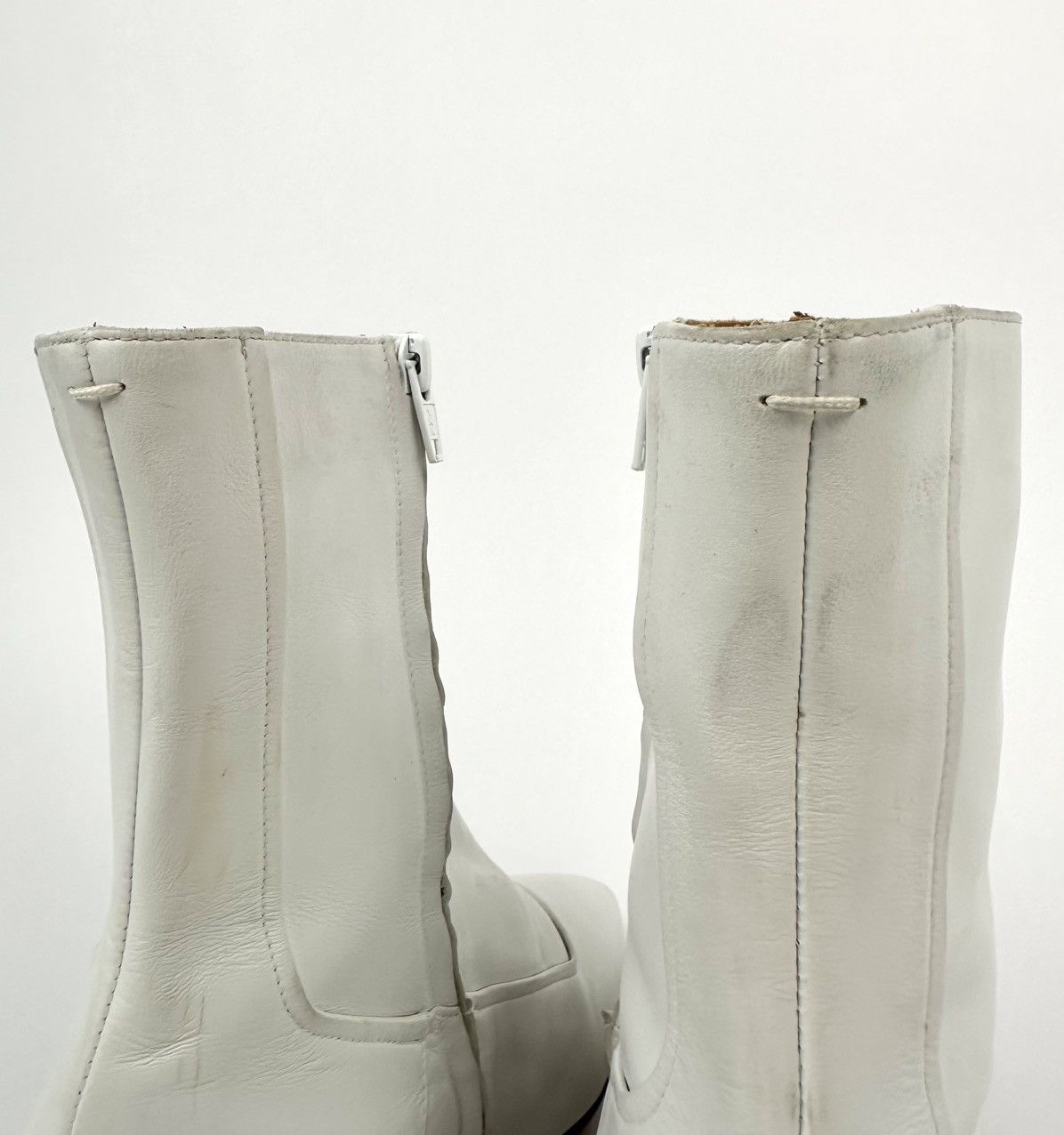 Maison Margiela Maison Margiela - Line 22 Boot Heels White Leather Side Zip Size US 9 / IT 39 - 4 Thumbnail