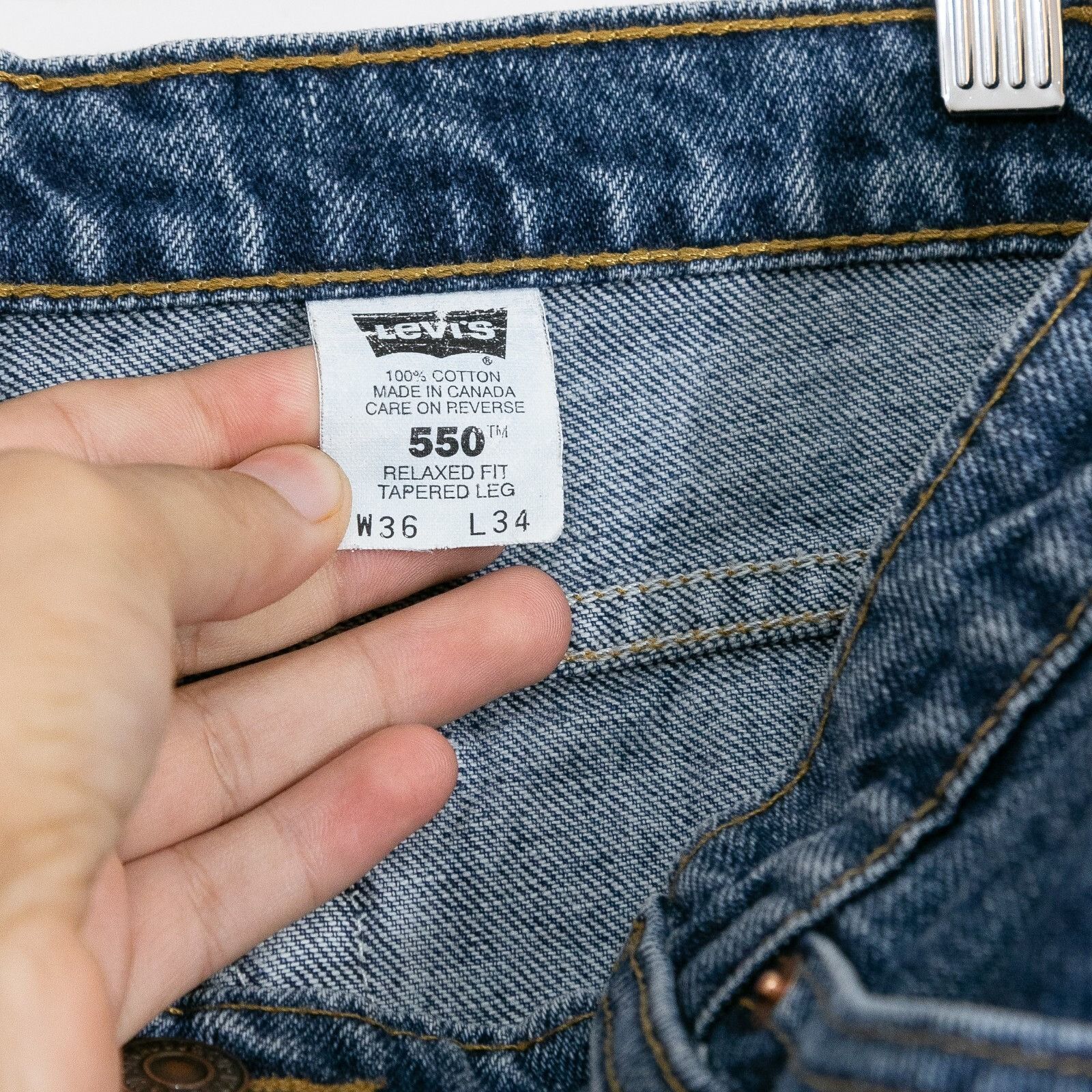 Levi's × Vintage Vintage 90s Levis 550 Jeans 34x35 - Faded Distressed Relaxed Size US 34 / EU 50 - 8 Thumbnail
