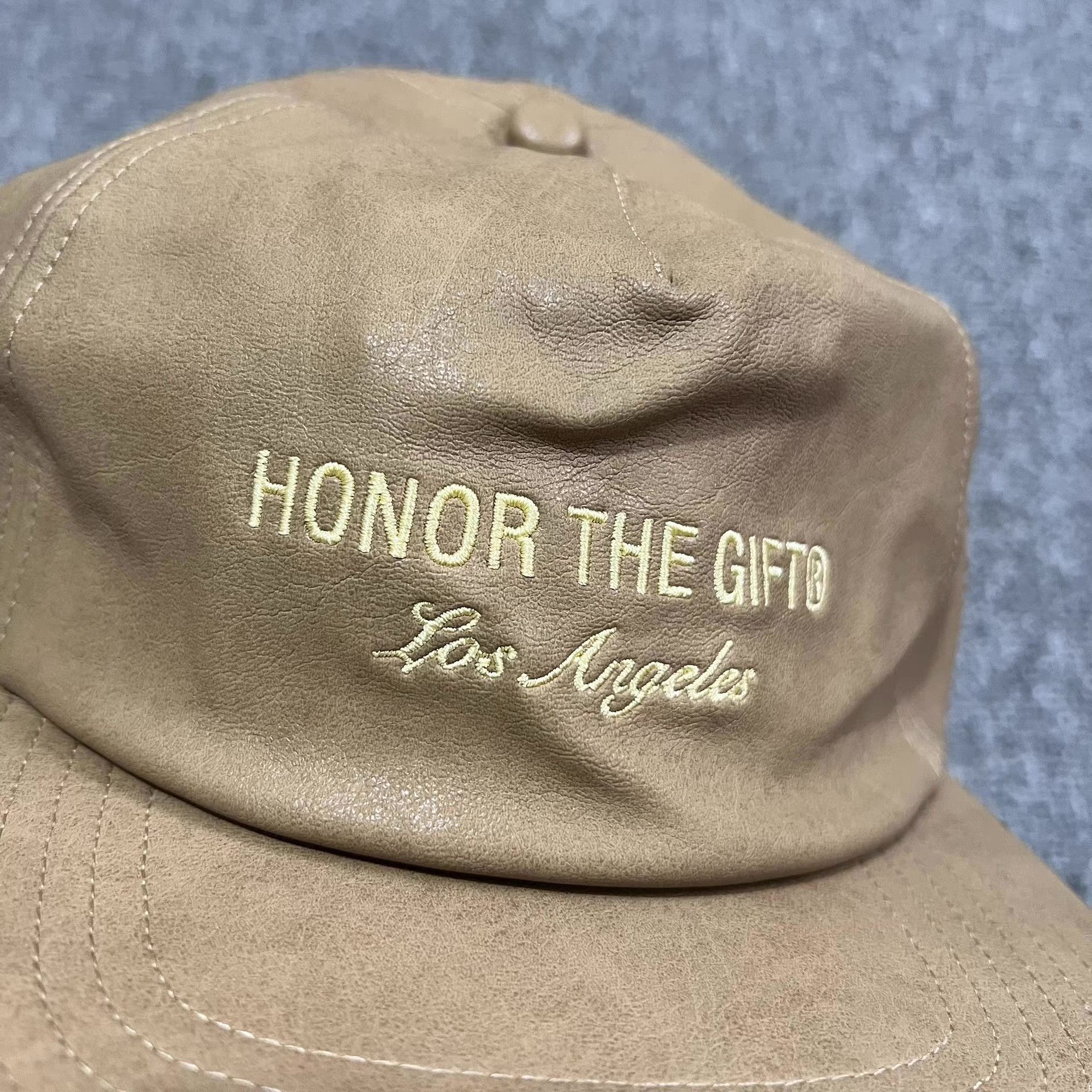Honor the Gift Honor the Gift PU Leather Embroidered Baseball Cap Q7 Size ONE SIZE - 5 Thumbnail