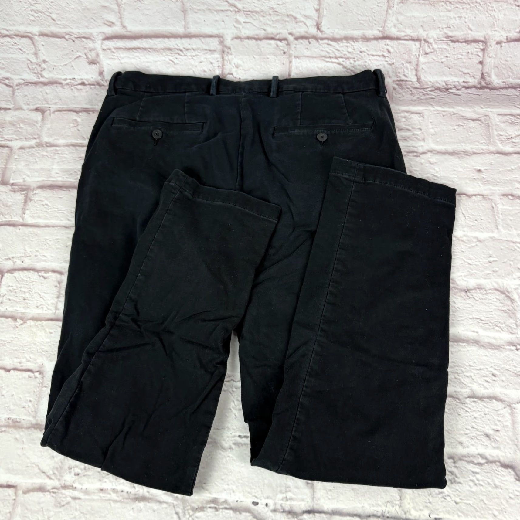 Perry Ellis Perry Ellis Pants Men 36x32 Black Slim Chino Casual Dress Flat Front Zip Fly Pockets Stretch Size US 36 / EU 52 - 3 Thumbnail