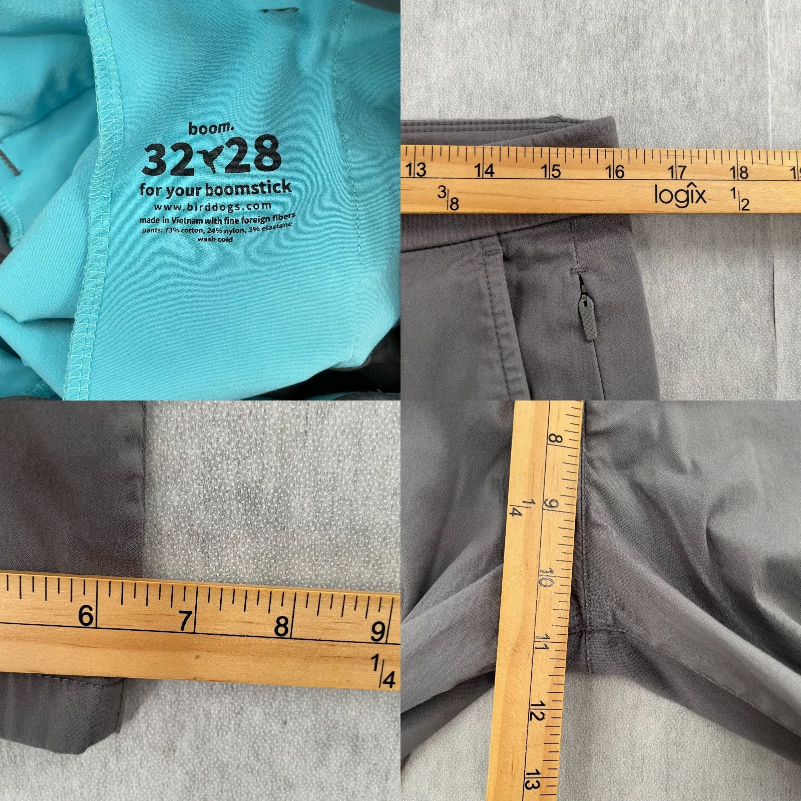 Vintage VINTAGE Birddogs Mens Pants Casual Slim Fit 32 Gray Cotton Blend Stretch Chino Size US 32 / EU 48 - 8 Thumbnail