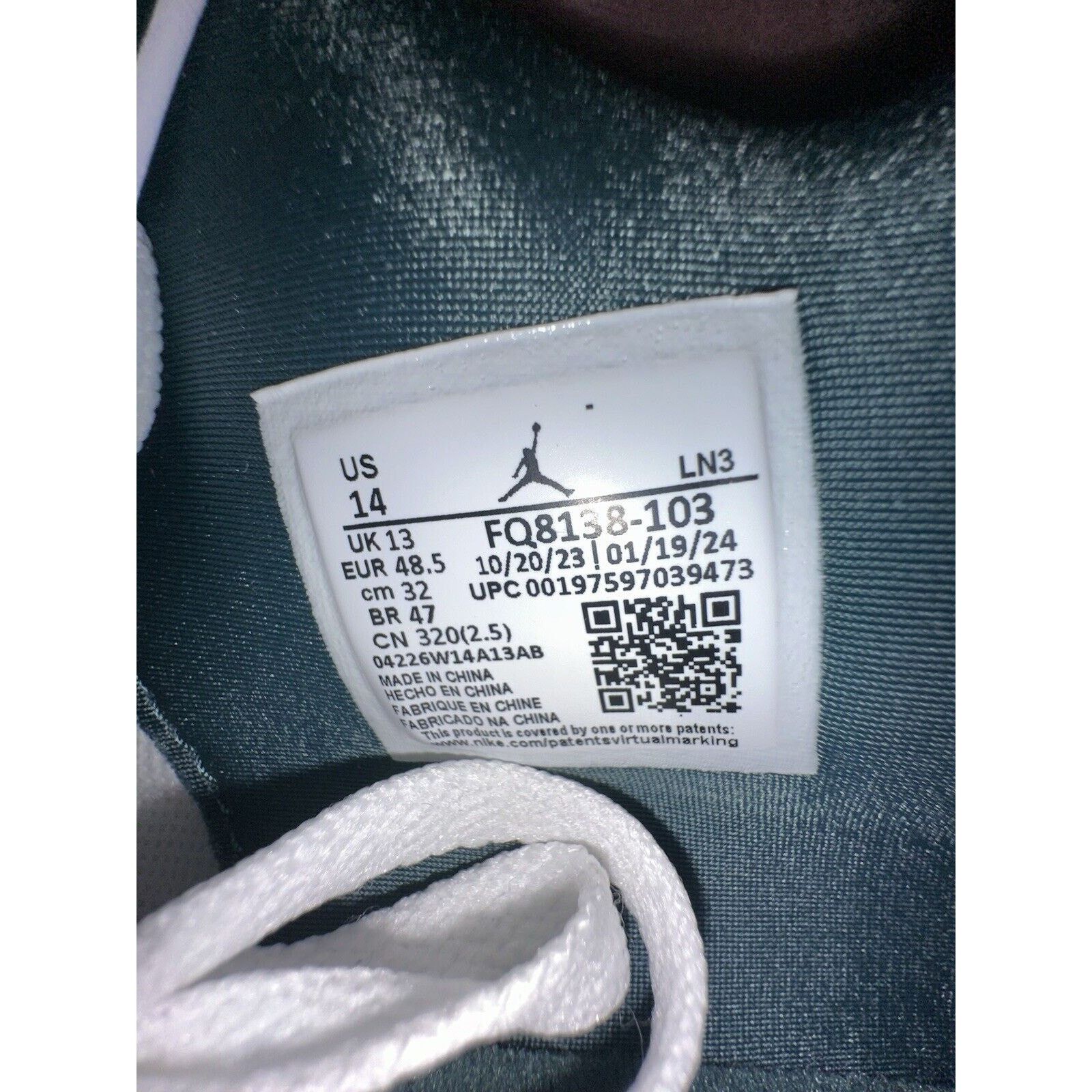 Nike Air Jordan 4 Retro Oxidized Green Men's Size 14 (FQ8138 103) Size US 14 / EU 47 - 5 Thumbnail