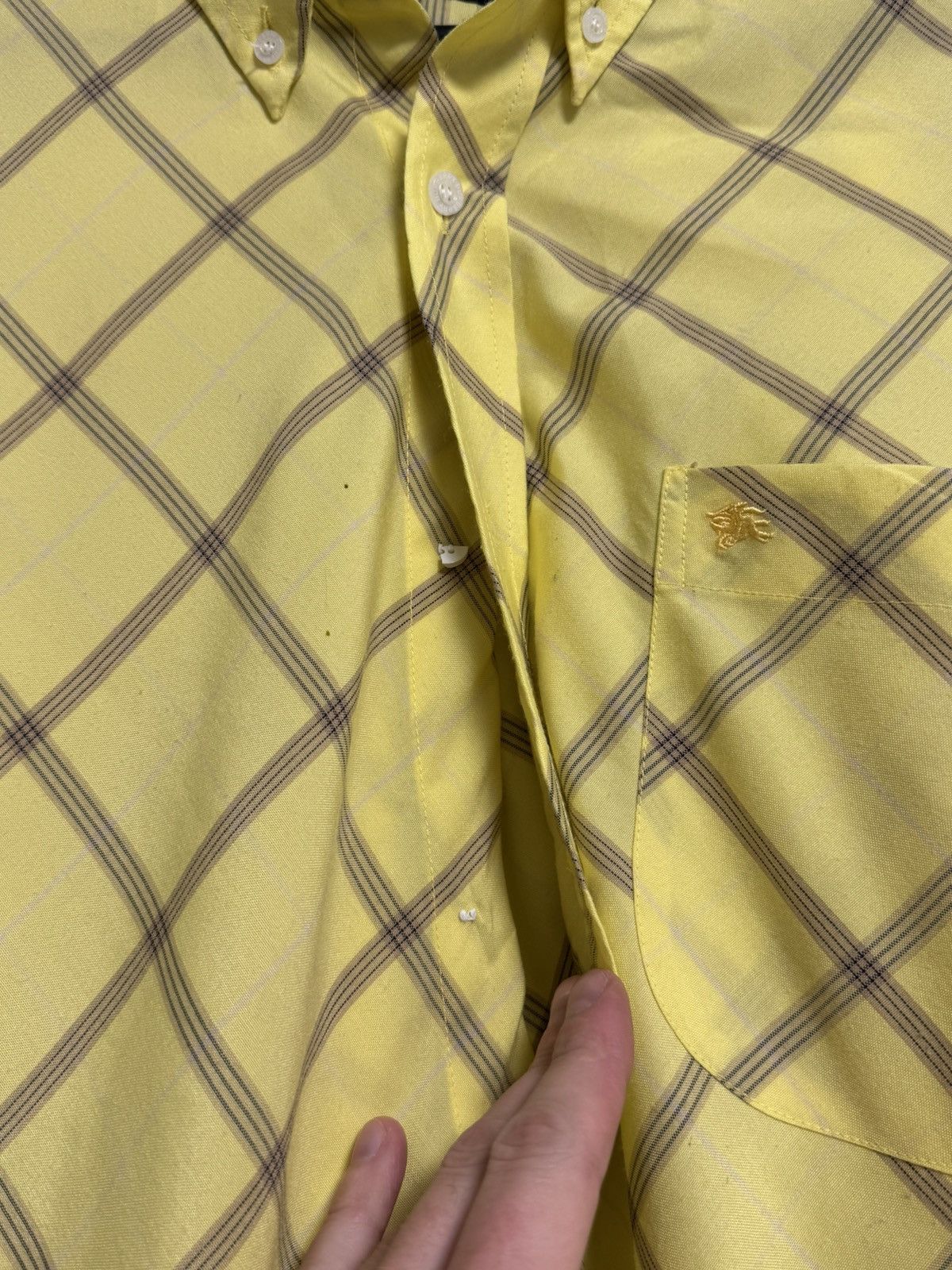 Burberry Burberry Button Up T-Shirt yellov Luxury Size US XL / EU 56 / 4 - 9 Thumbnail