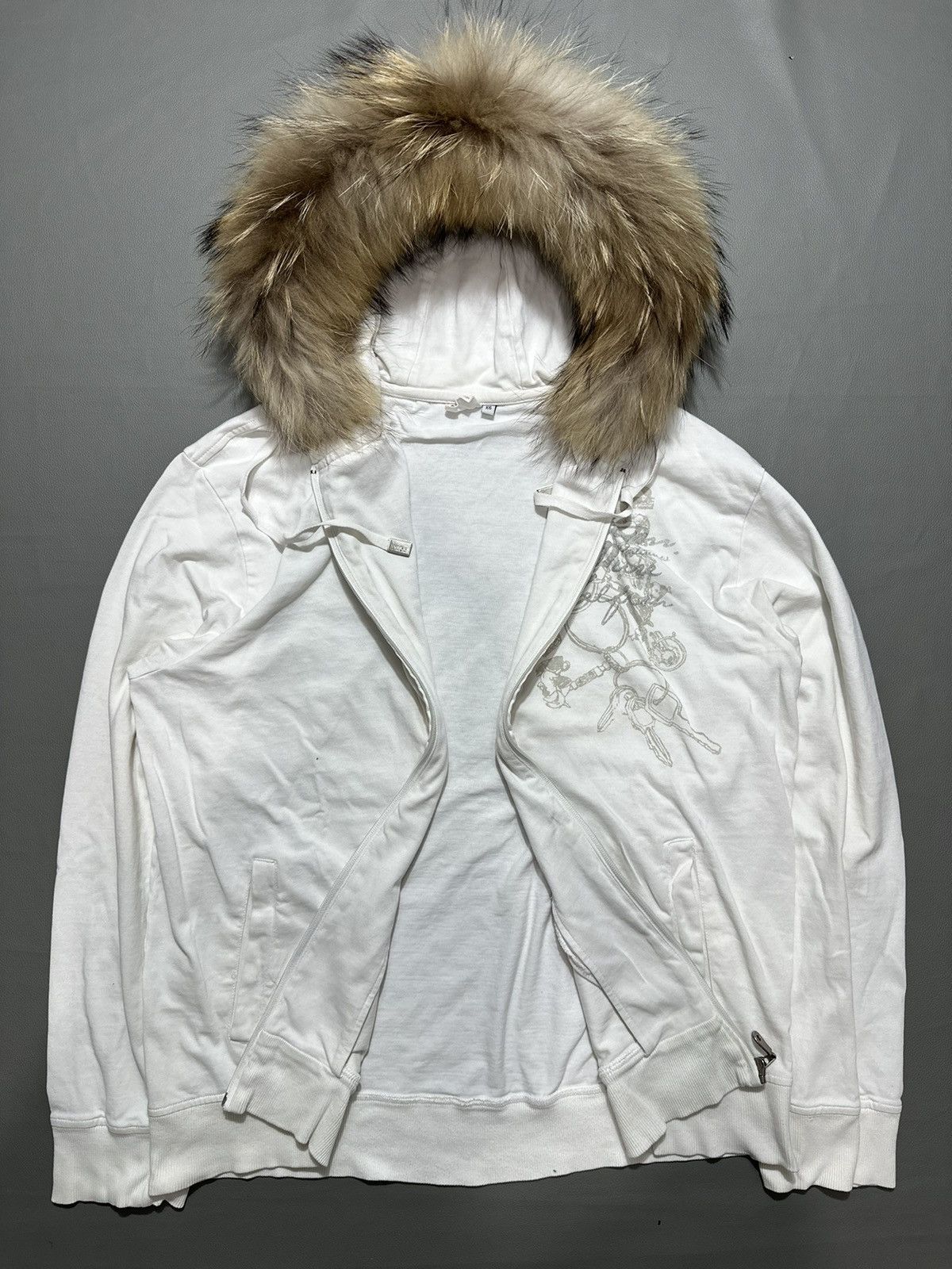 Beauty Beast VINTAGE CRAZY Y2K POEM JAPAN FUR ZIP HOODIE LGB STYLE Size US L / EU 52-54 / 3 - 7 Thumbnail
