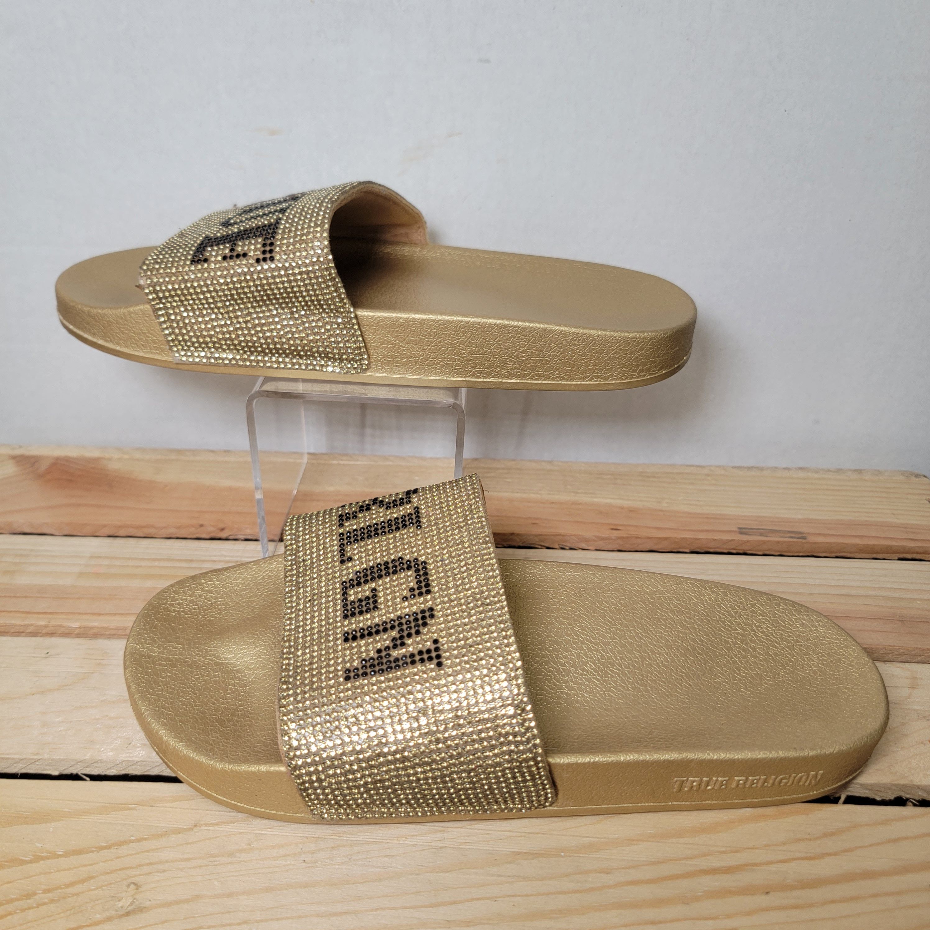 True Religion True Religion Gold Bling Adult Sliders - Size 7 Size US 7 / IT 37 - 4 Thumbnail