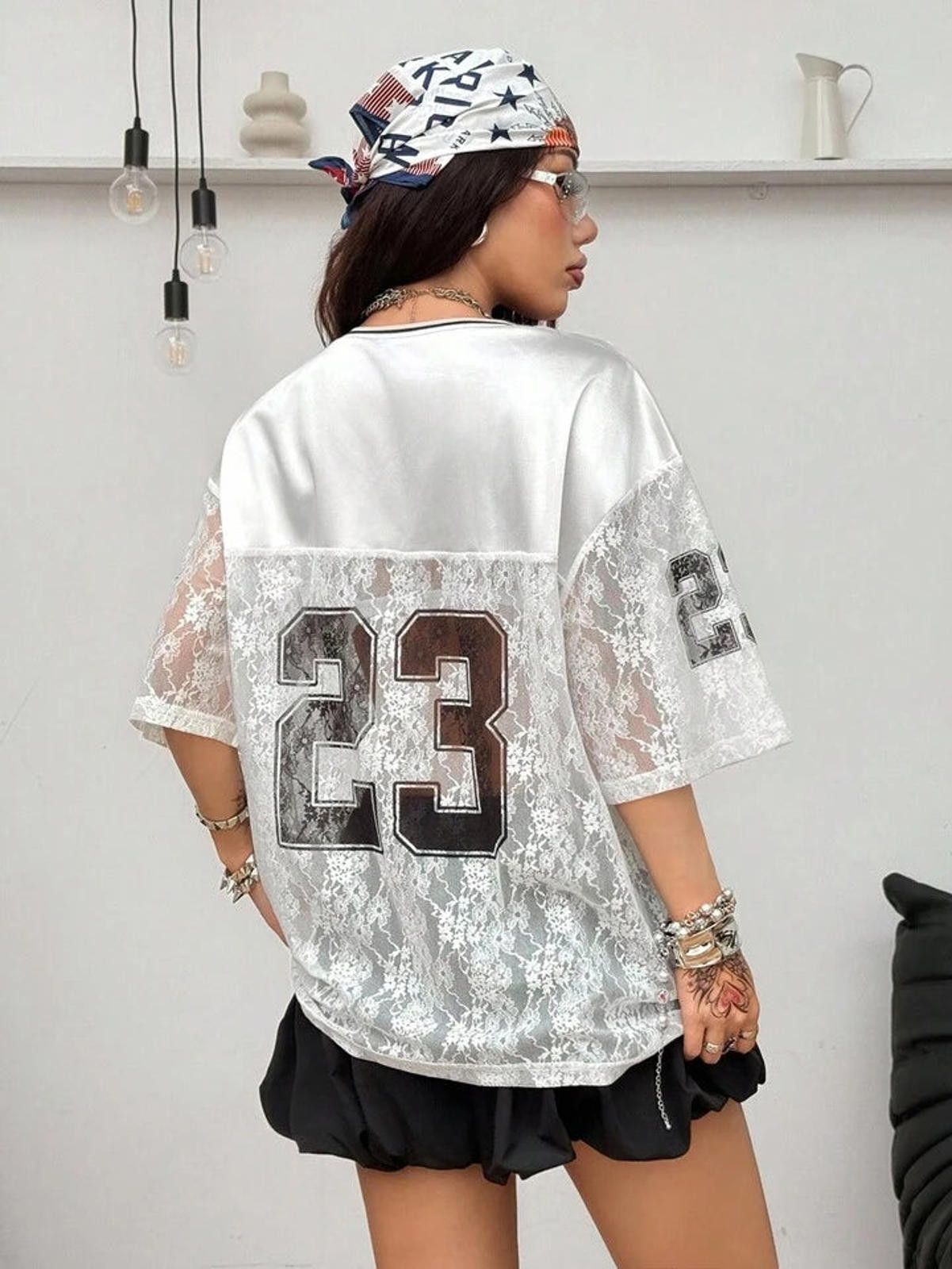 Other Genius 23 Lace Top Sexy Jersey Size ONE SIZE - 7 Thumbnail