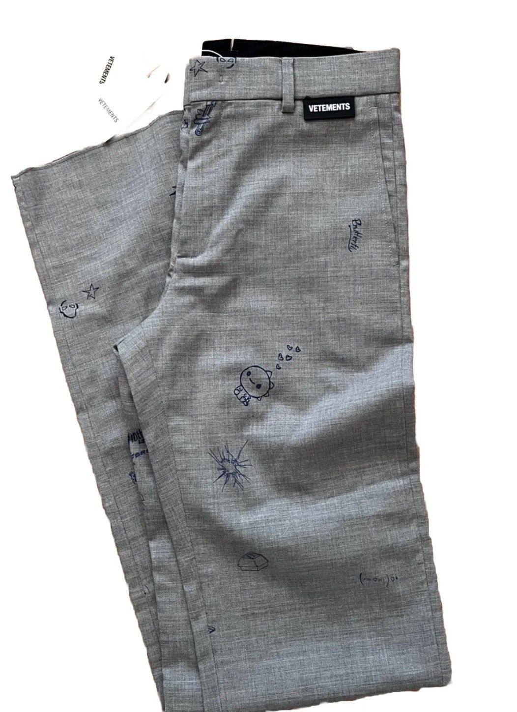 Vetements VETEMENTS Scribble Print Tailored Pants M Size 28" / US 6 / IT 42 - 8 Thumbnail
