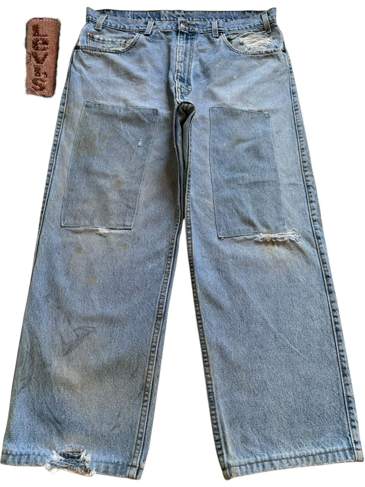 Levi's Vintage 90s Levis 540 Orange Tab Mud Wash Patched Baggy Jean Size US 35 - 1 Thumbnail