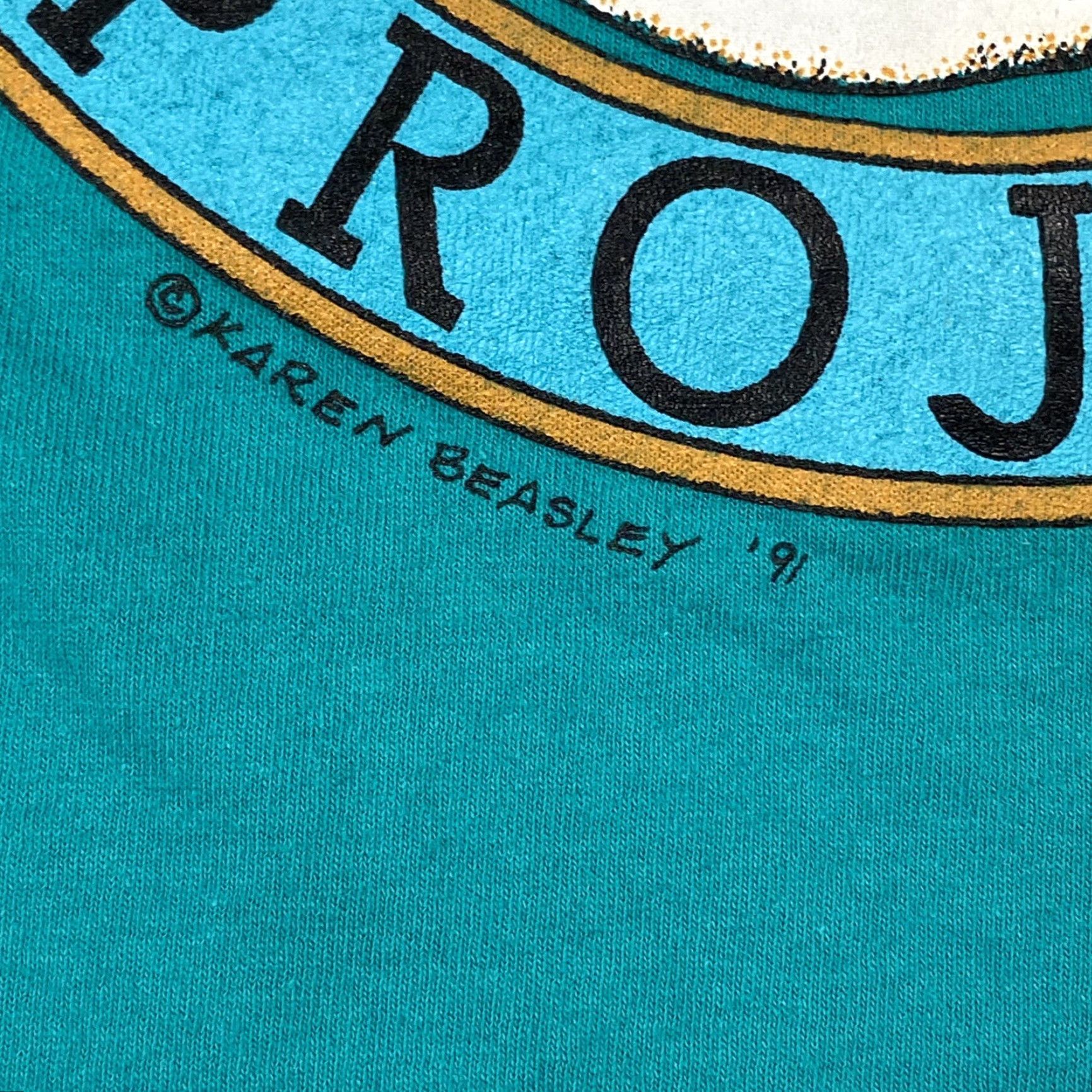 Gildan VINTAGE 1991 TopSail Turtle Project Eco Nature T-Shirt Men Size Large Teal Graphic Eco woods Size US L / EU 52-54 / 3 - 3 Thumbnail