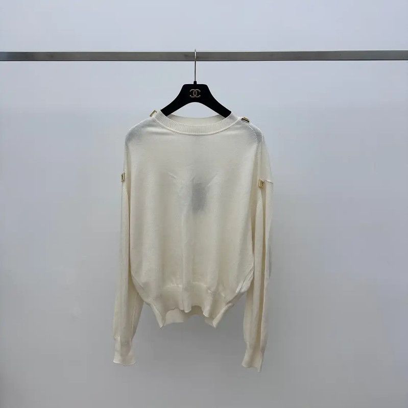 Louis Vuitton Louis Vuitton Cream Cashmere Sweater for Women 0089 Size S / US 4 / IT 40 - 1 Thumbnail