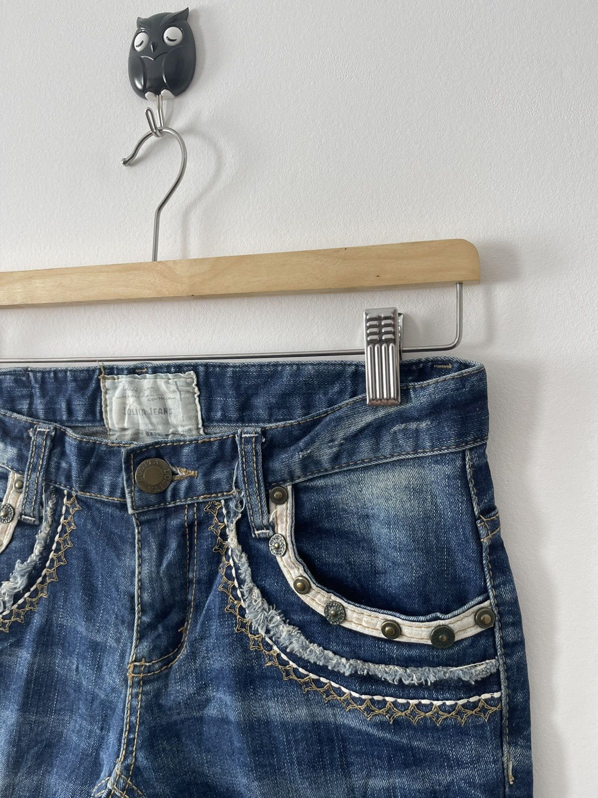Japanese Brand Rare Vintage LOLITA JEANS Yoshitomo Nara Style Wings Pockets Size US 28 / EU 44 - 12 Thumbnail
