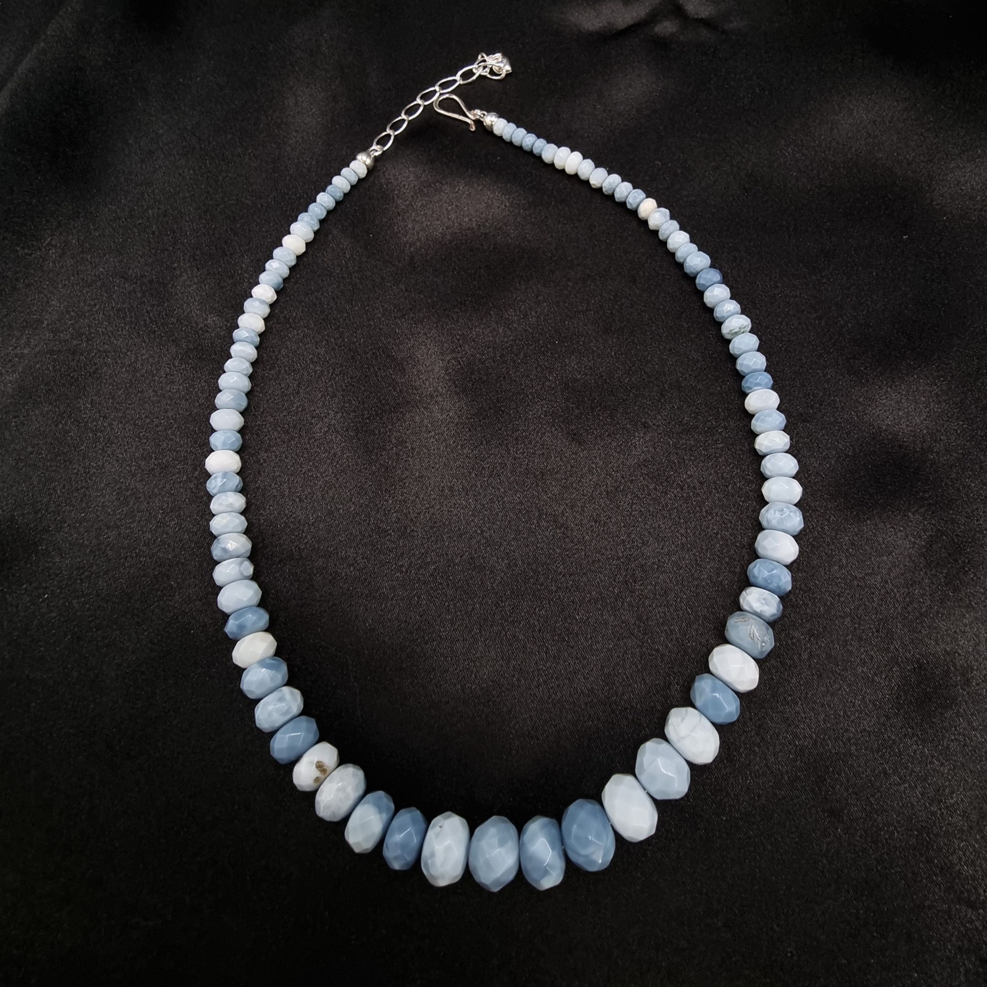 Vintage Jay King Mine Finds 925 Sterling Silver Blue Opal Beaded Nec Size ONE SIZE - 2 Thumbnail