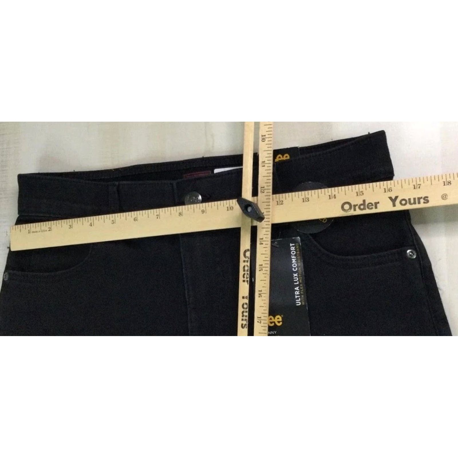 Lee Lee Jeans Skinny Black Stretch Denim Womens 14 Short NWT-12588 High Rise Slim Budd? Size 36" / US 14 / IT 50 - 2 Thumbnail