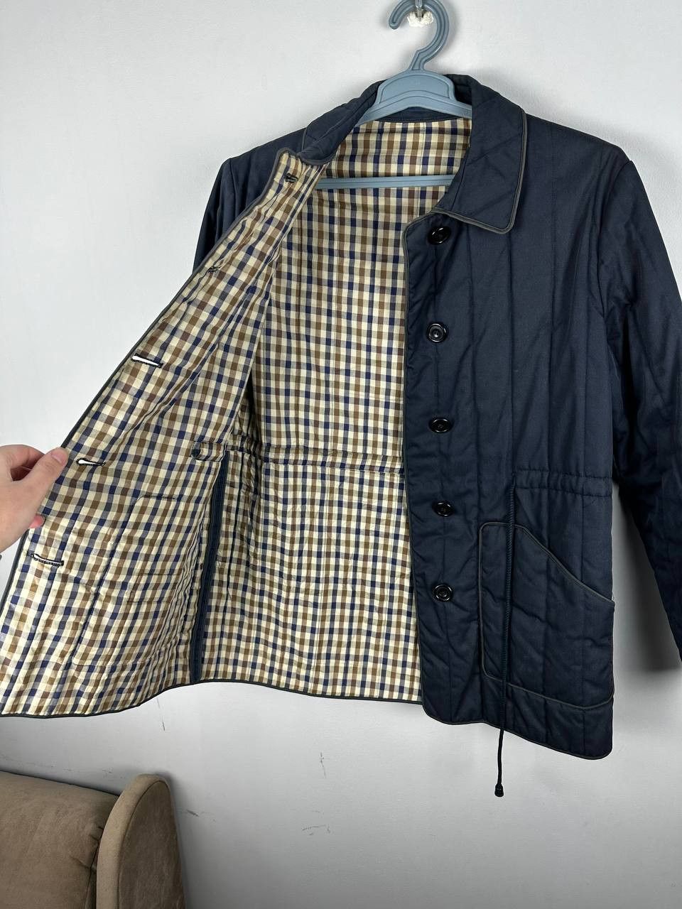 Aquascutum Vintage Aquascutum Navy Quilted Jacket England Size US L / EU 52-54 / 3 - 8 Thumbnail