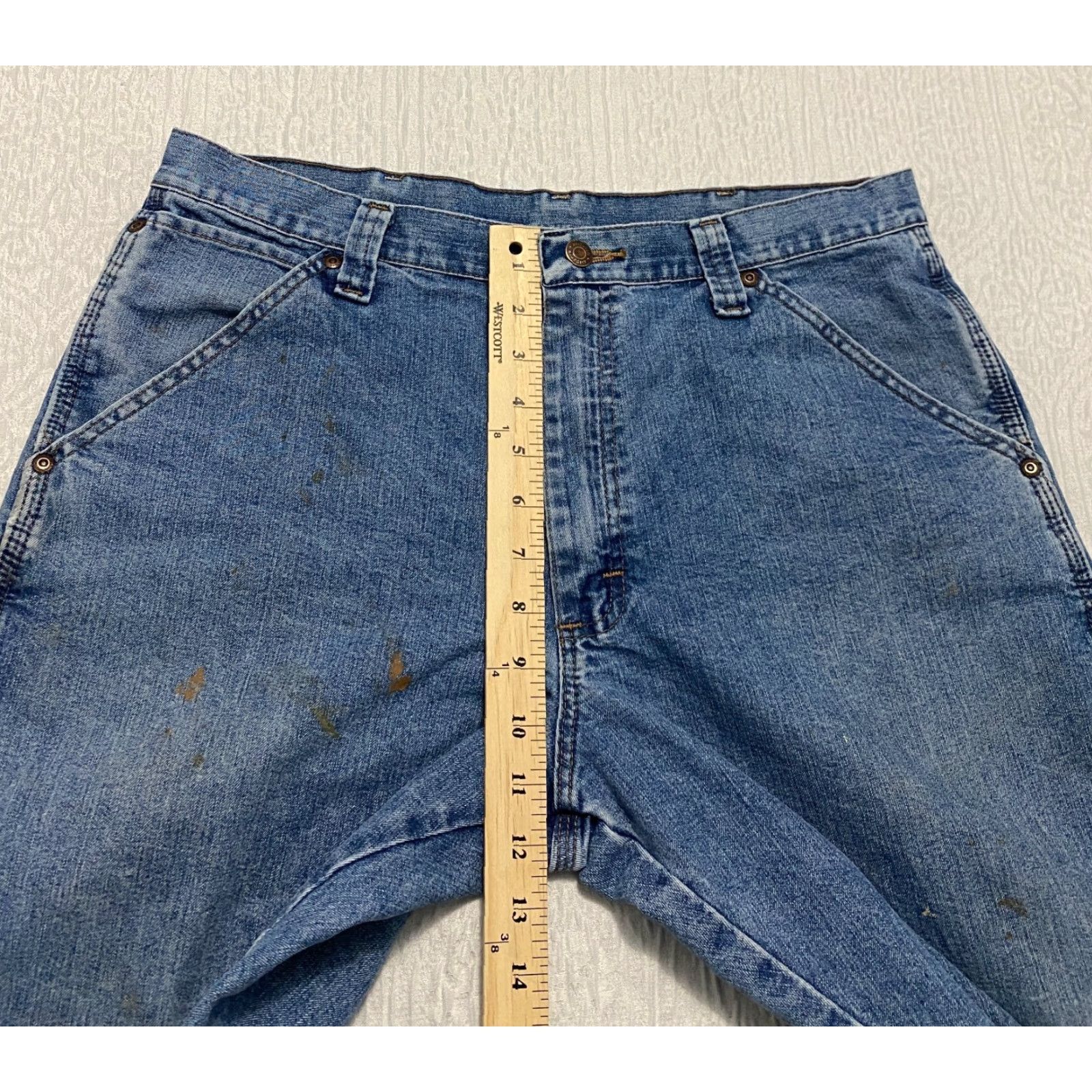 Wrangler VINTAGE Wrangler Carpenter Jeans Men's Size 34×30 Blue Relaxed Wide-Leg Denim 5-Pocket Wrangler Carpenter Work Mens Regular 34 Blue Size US 34 / EU 50 - 7 Thumbnail