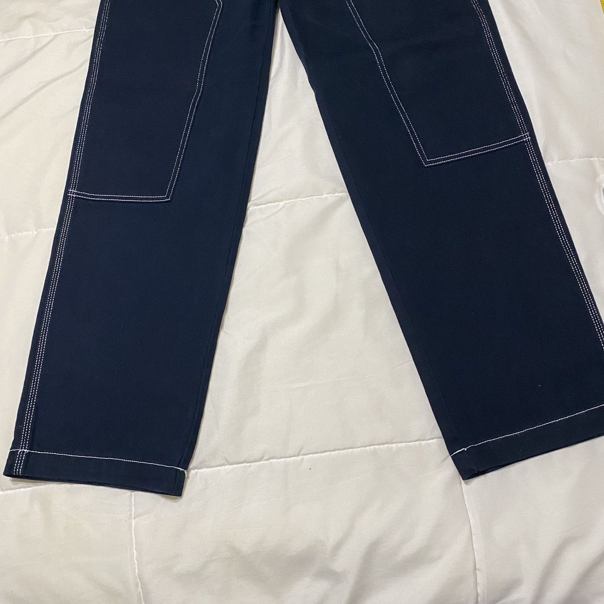 Forever 21 Dark Blue Contrast Stitch Carpenter Pants Size US 33 - 5 Thumbnail