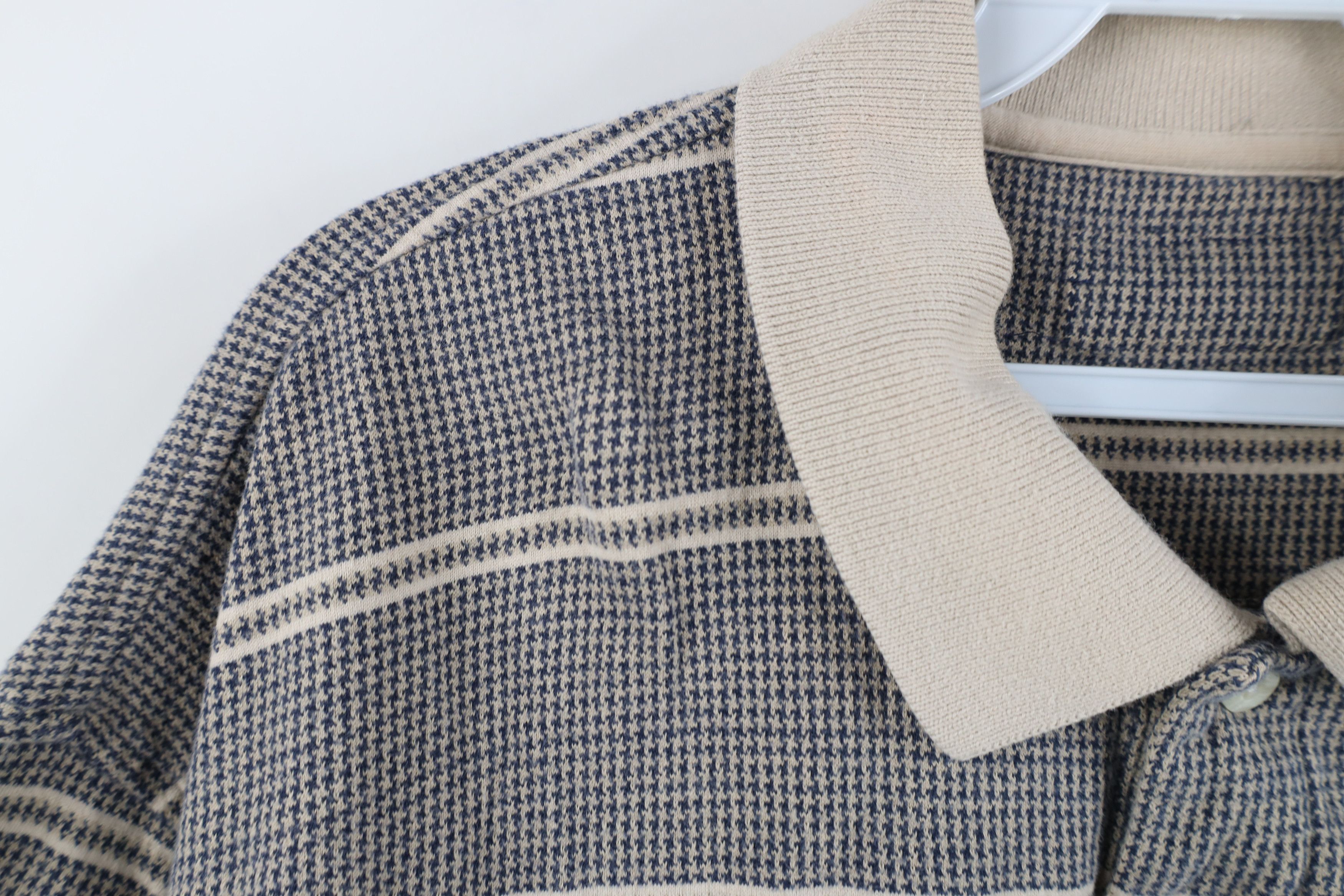 Vintage Vintage 90s Y2K Streetwear Houndstooth Knit Golf Polo Shirt Size US XL / EU 56 / 4 - 5 Thumbnail