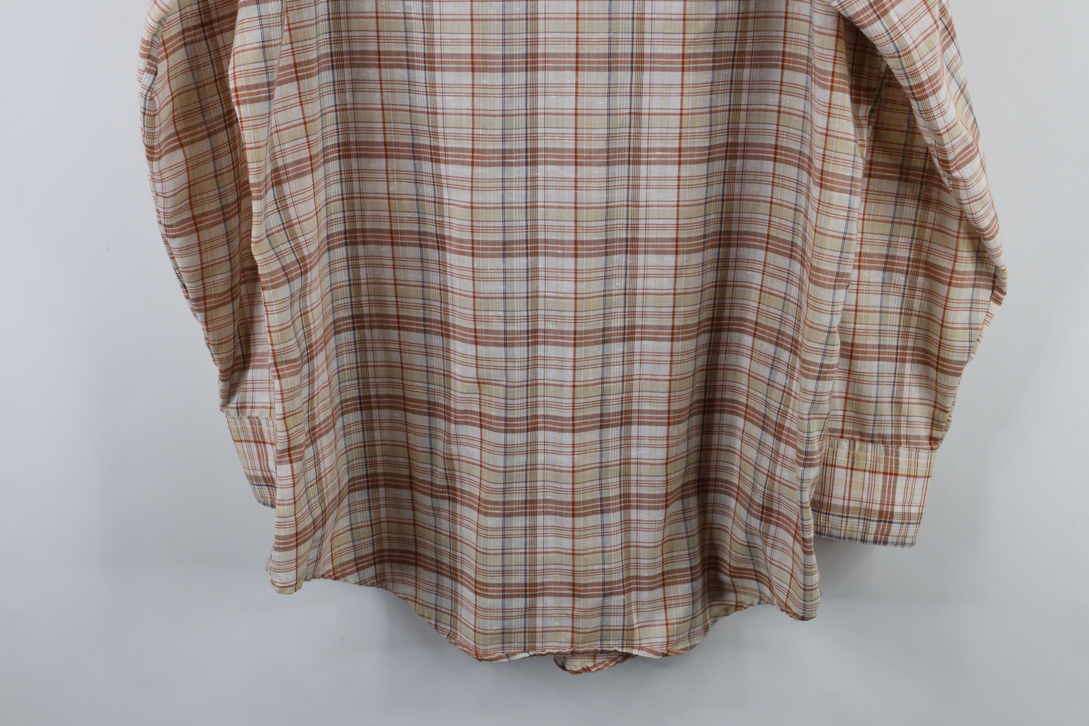 Lee × Vintage Vintage 70s Lee Western Collared Shirt Rainbow Plaid USA Size US M / EU 48-50 / 2 - 13 Thumbnail