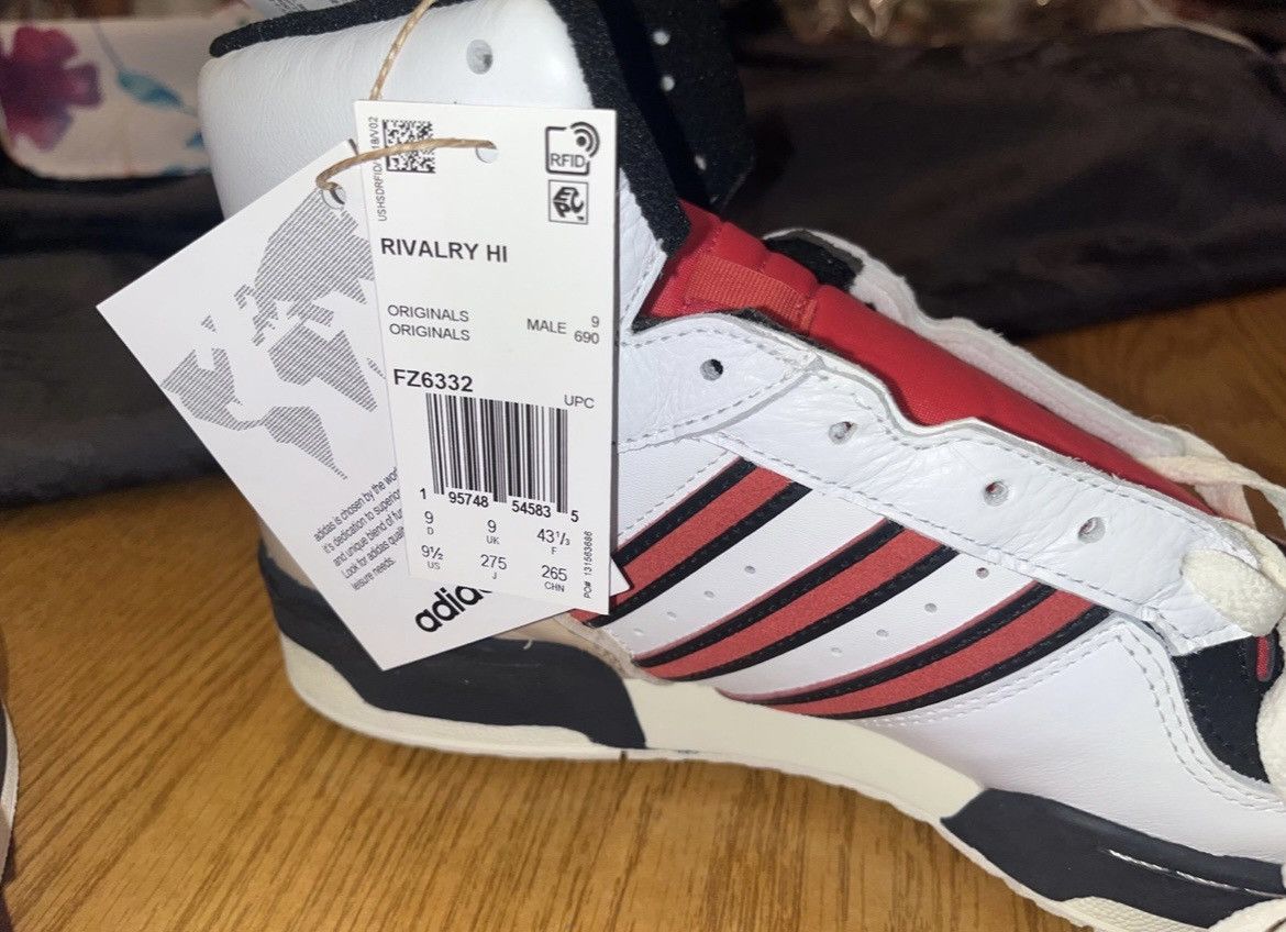 Adidas Adidas RIVALRY Hi (Cloud White Glory Red) Size US 9.5 / EU 42-43 - 4 Thumbnail