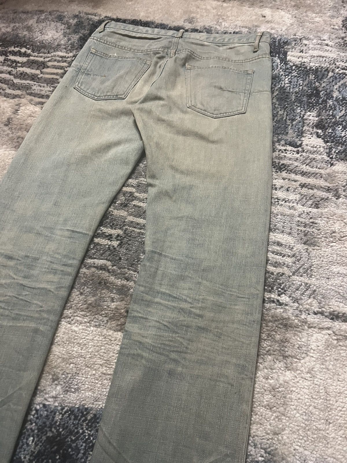 Dior × Hedi Slimane Dior Homme SS04 Strip Dirty Ice Bleu Claire Clawmark Denim Size US 29 - 4 Thumbnail