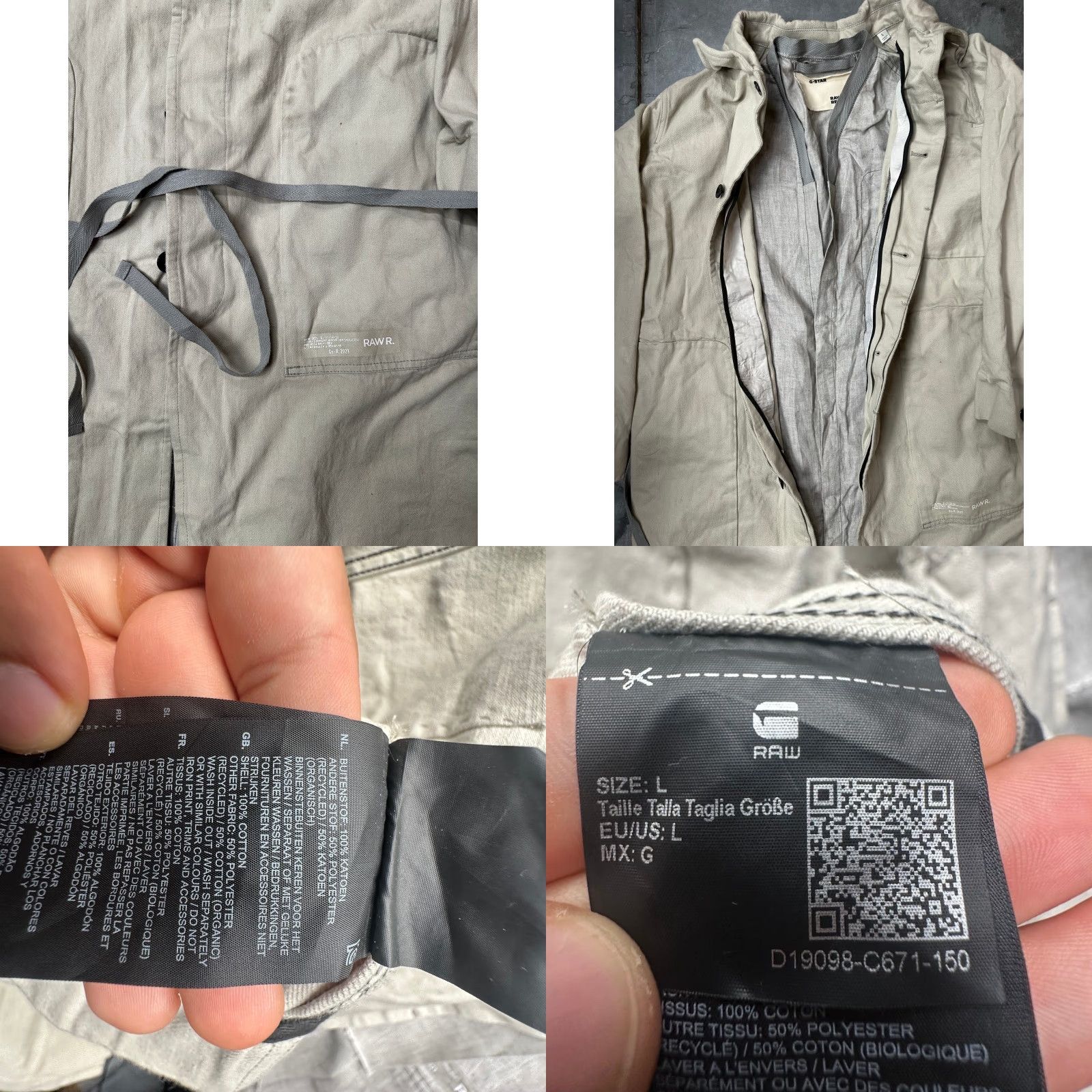 G-Star G-Star Raw Research GSRR Selvedge Dust Coat Womens Large D19098-C671-150 Beig e Overcoat Coat Linen Inner New title Size L / US 10 / IT 46 - 9 Thumbnail
