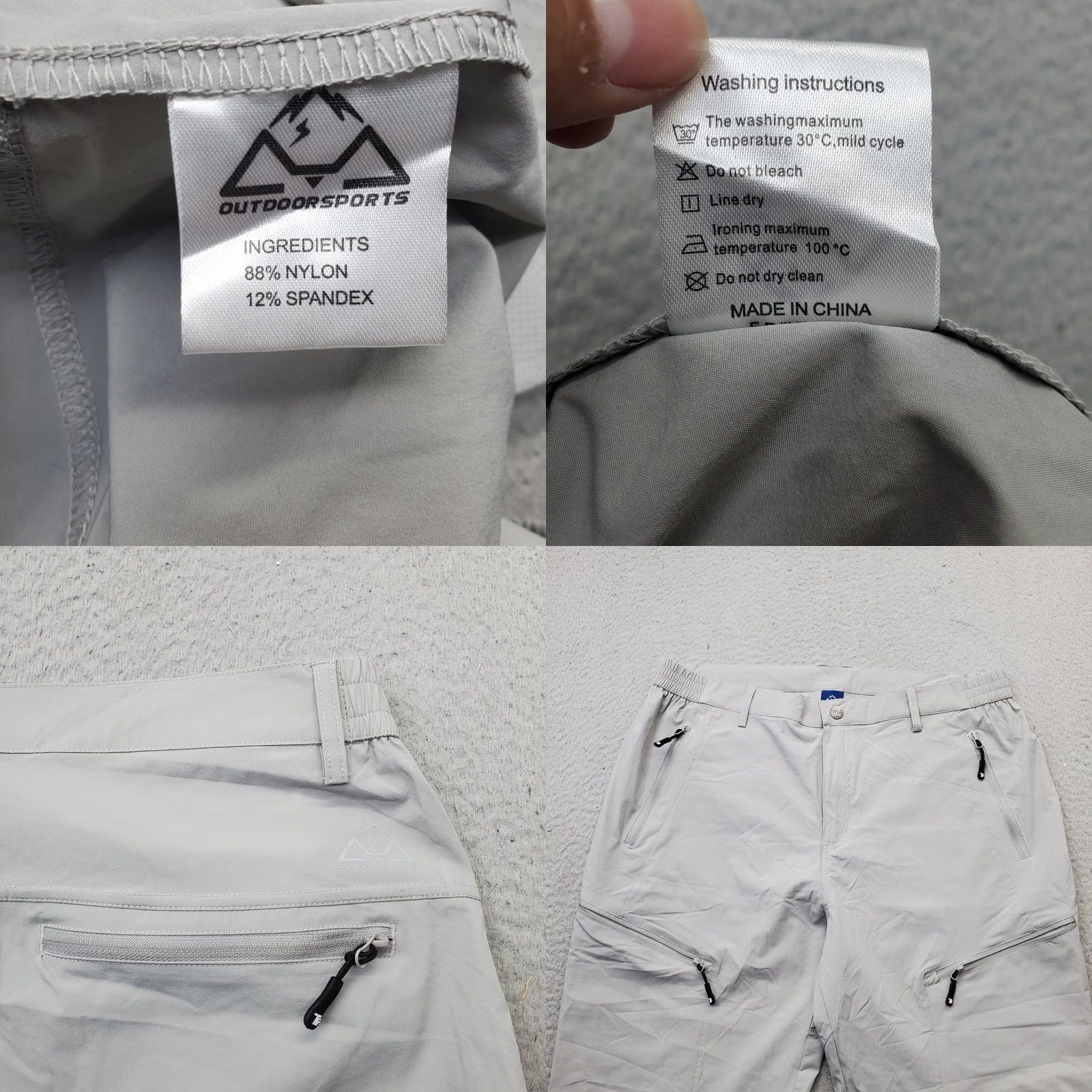 Vintage Outdoor Sports Mens 38 Gray Performance Stretch Flat Front Straight Leg Pants Size US 38 / EU 54 - 8 Thumbnail