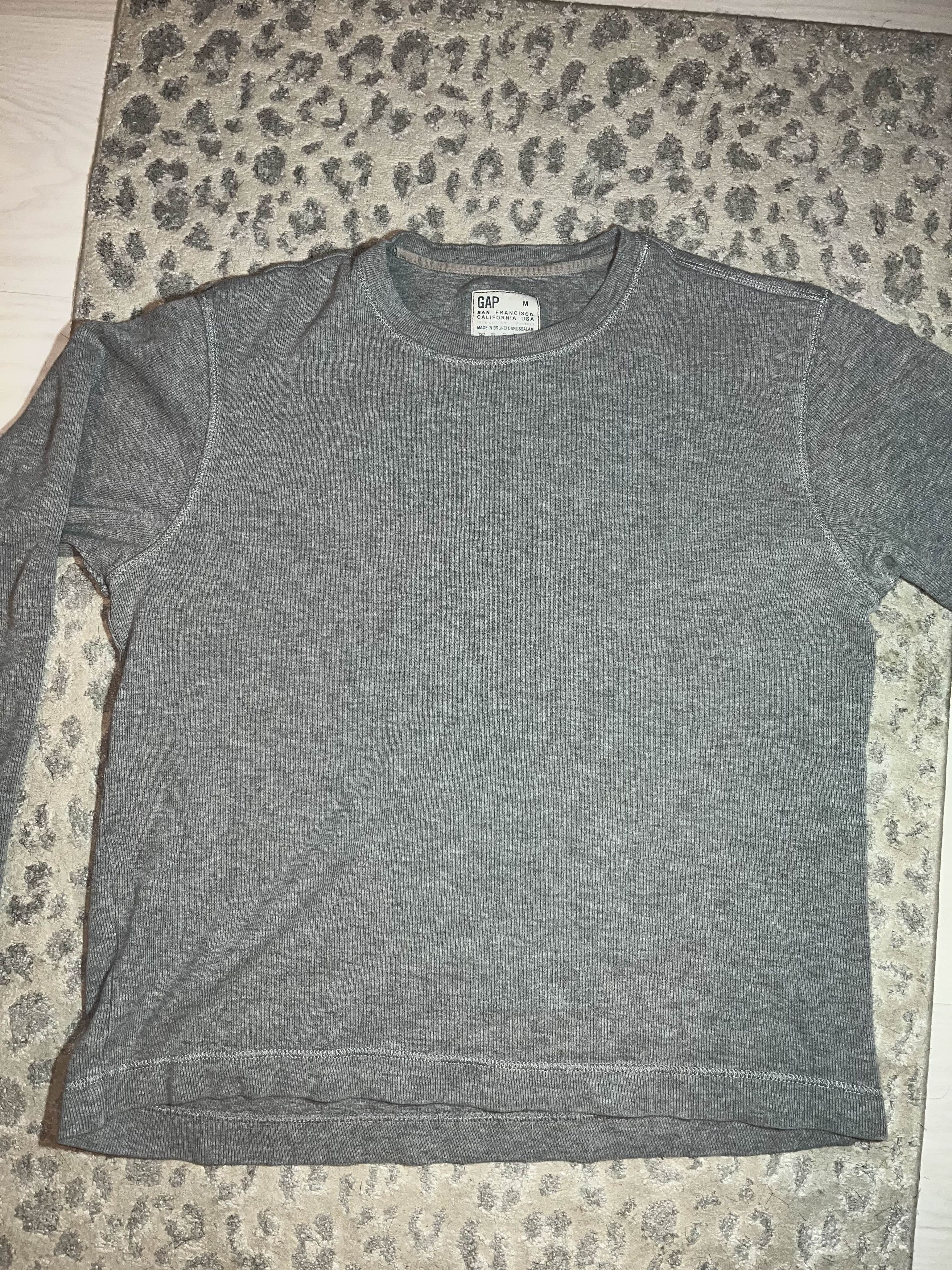 Gap × Vintage Y2K Gap Ribbed Gray Sweatshirt Size US M / EU 48-50 / 2 - 2 Thumbnail