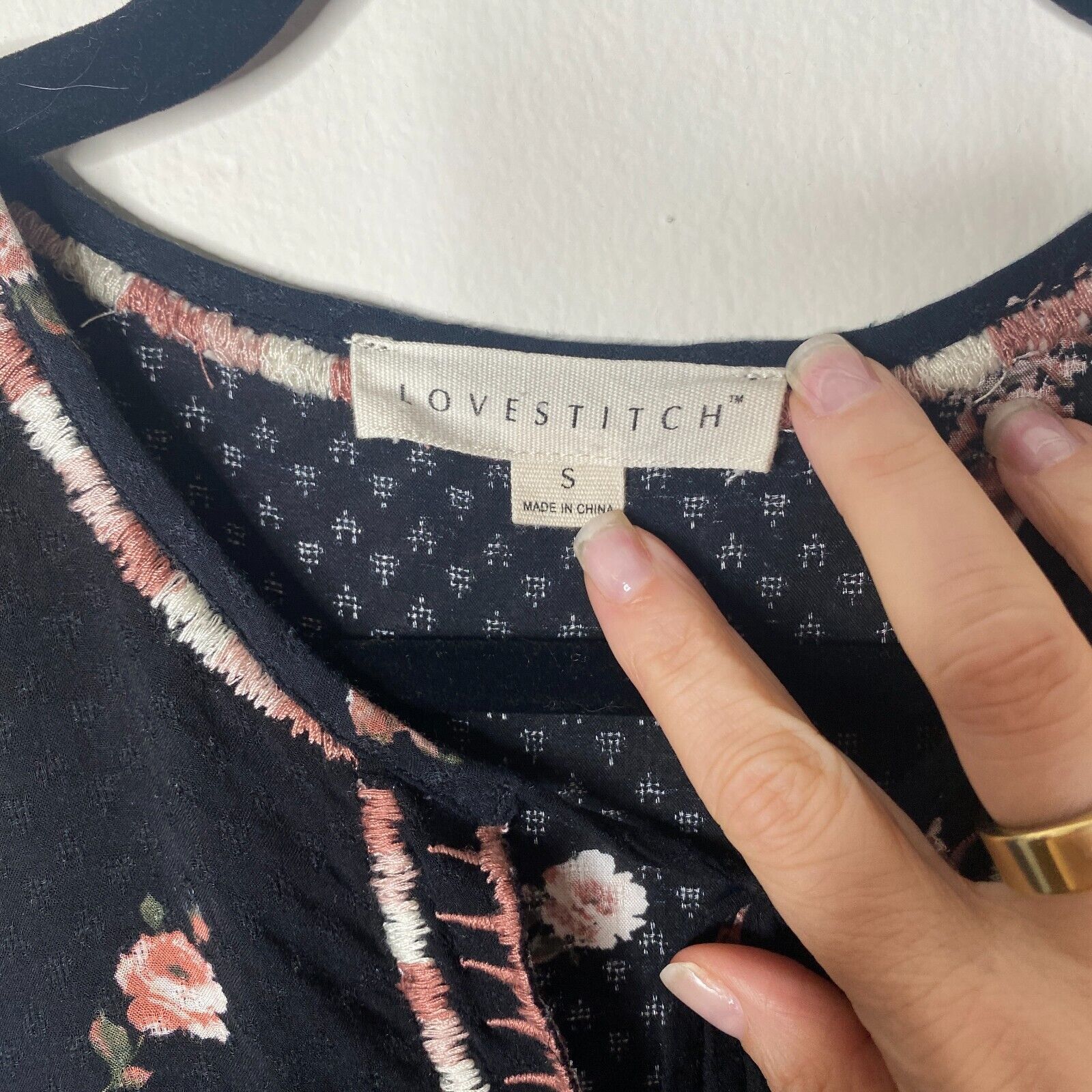 Other Lovestitch Black Multi Floral Aztec Tie Sleeveless Top S Size S / US 4 / IT 40 - 3 Thumbnail