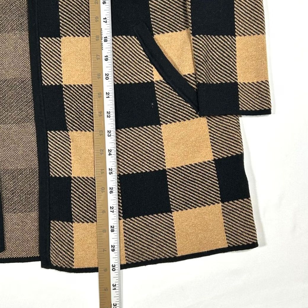Vintage VINTAGE J Crew Cardigan Buffalo Check Open Front Brown Tan XS Women Sweater Coat Plaid Size XS / US 0-2 / IT 36-38 - 7 Thumbnail
