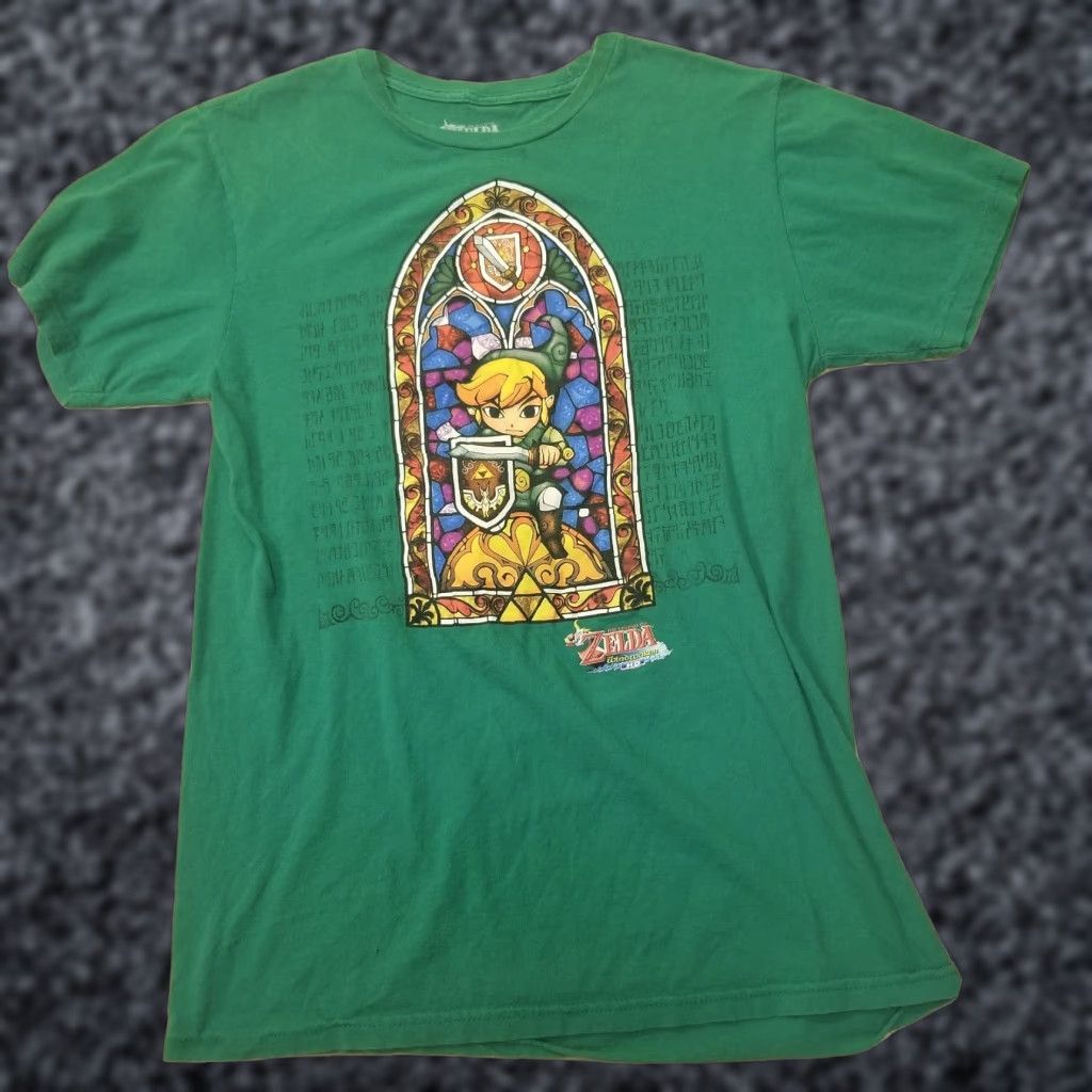 Vintage VINTAGE The Legend of Zelda Wind Waker HD Green T Shirt Adult Large Green Zelda Shirt Mens Regular Short Sleeve 90s Concert Theme? Size US L / EU 52-54 / 3 - 1 Thumbnail
