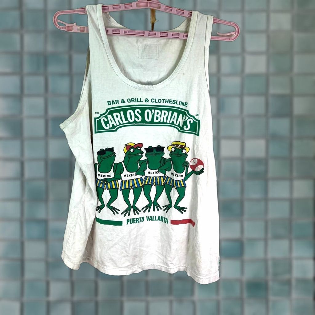 Vintage VINTAGE Carlos O'Brian's Froggin Puerto Vallarta Tank Top Mens XL Distressed Size US XL / EU 56 / 4 - 1 Thumbnail