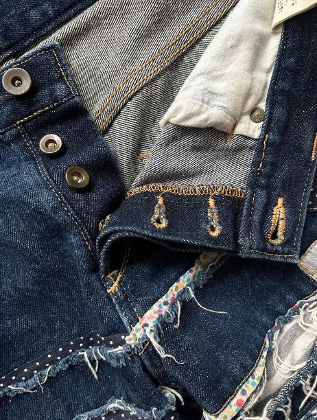 Nozomi Ishiguro Nozomi Ishiguro Distressed Patchwork Denim Shorts Size US 40 / EU 56 - 3 Thumbnail