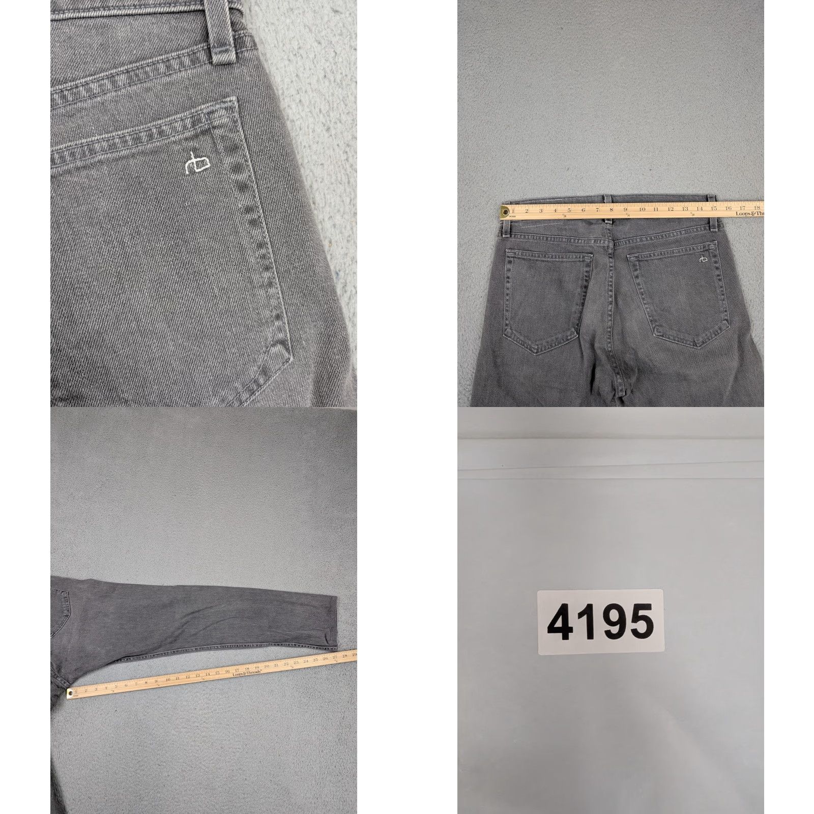 Rag & Bone Rag & Bone Jeans Mens 31 Gray Fit 1 Extra Slim Standard Issue Button Fly USA Jeans Size US 31 - 9 Thumbnail