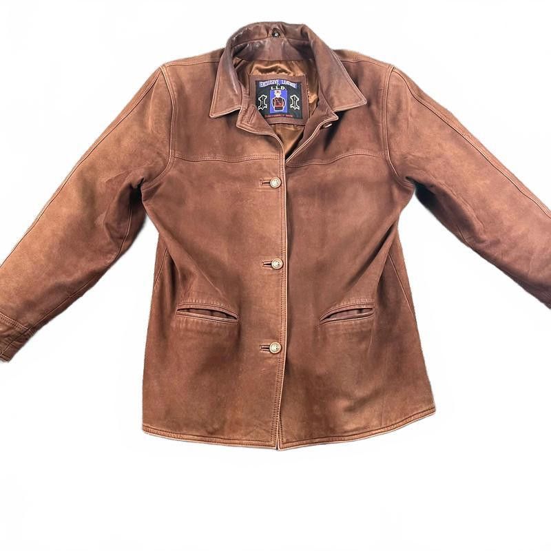 Designer 100% leather Suede Jacket 12 Size M / US 6-8 / IT 42-44 - 1 Thumbnail