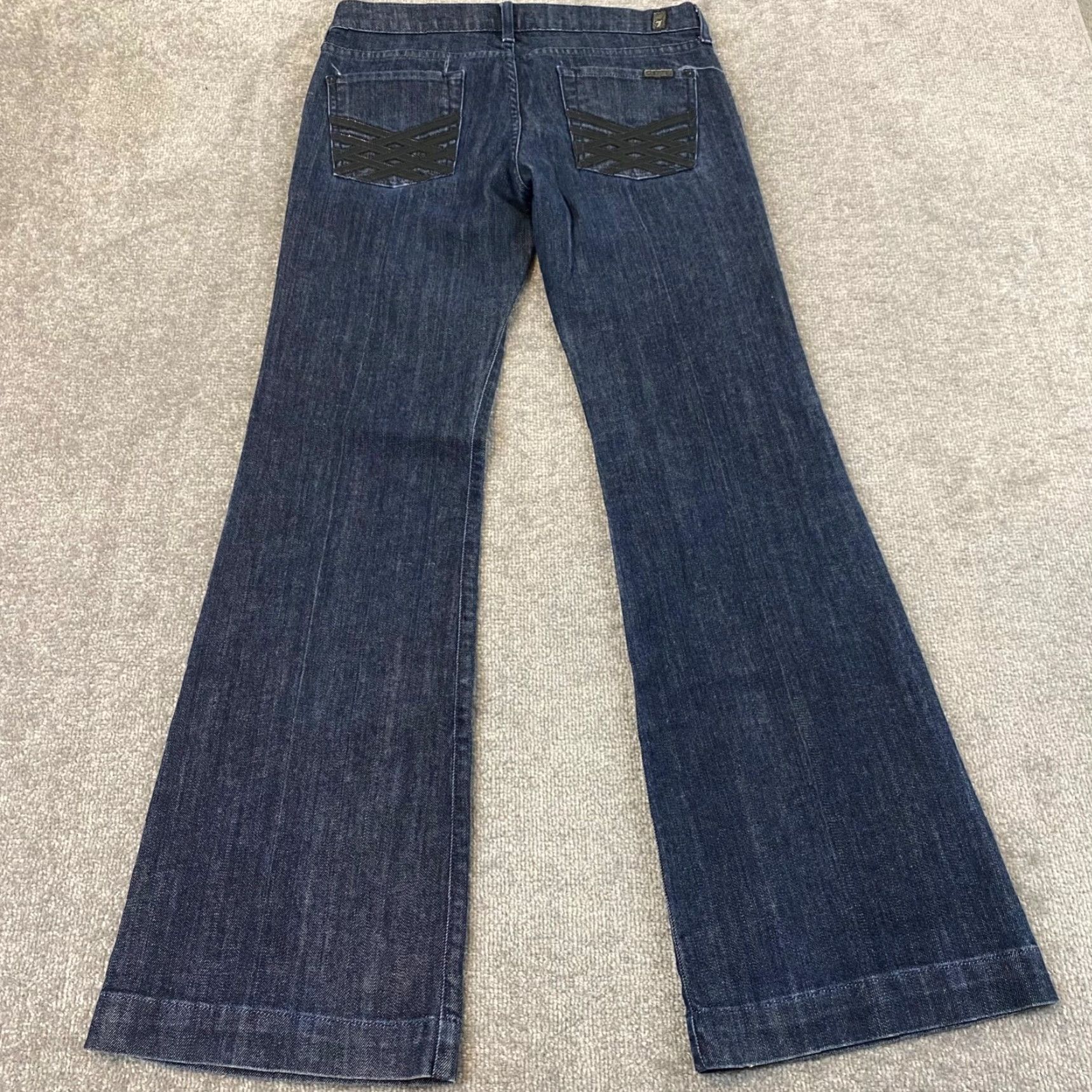 7 For All Mankind 7 For All Mankind Dojo Jeans Womens Flared Jeans 29 Blue Denim 7 For All Mankind Dojo Flared Jeans Womens Sz 29 Mid Rise Stretch Denim (31x32) Size 29" - 2 Thumbnail