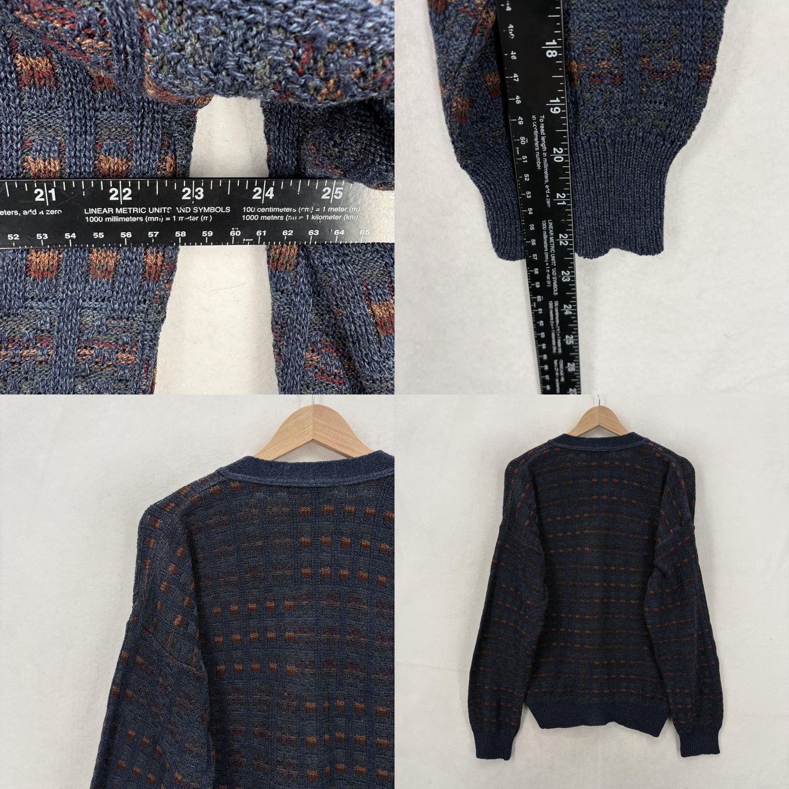 Van Heusen VINTAGE Van Heusen Cardigan Sweater Mens Large Blue Acrylic Geometric Grandpa Size US L / EU 52-54 / 3 - 8 Thumbnail