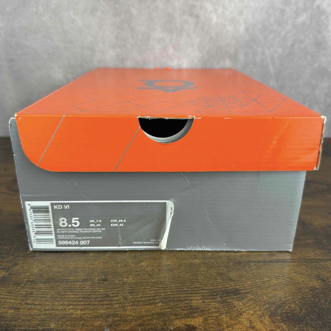 Nike Nike KD 6 Neutral Black Orange Size 8.5 599424-007 OG Rare Size US 8.5 / EU 41-42 - 9 Thumbnail