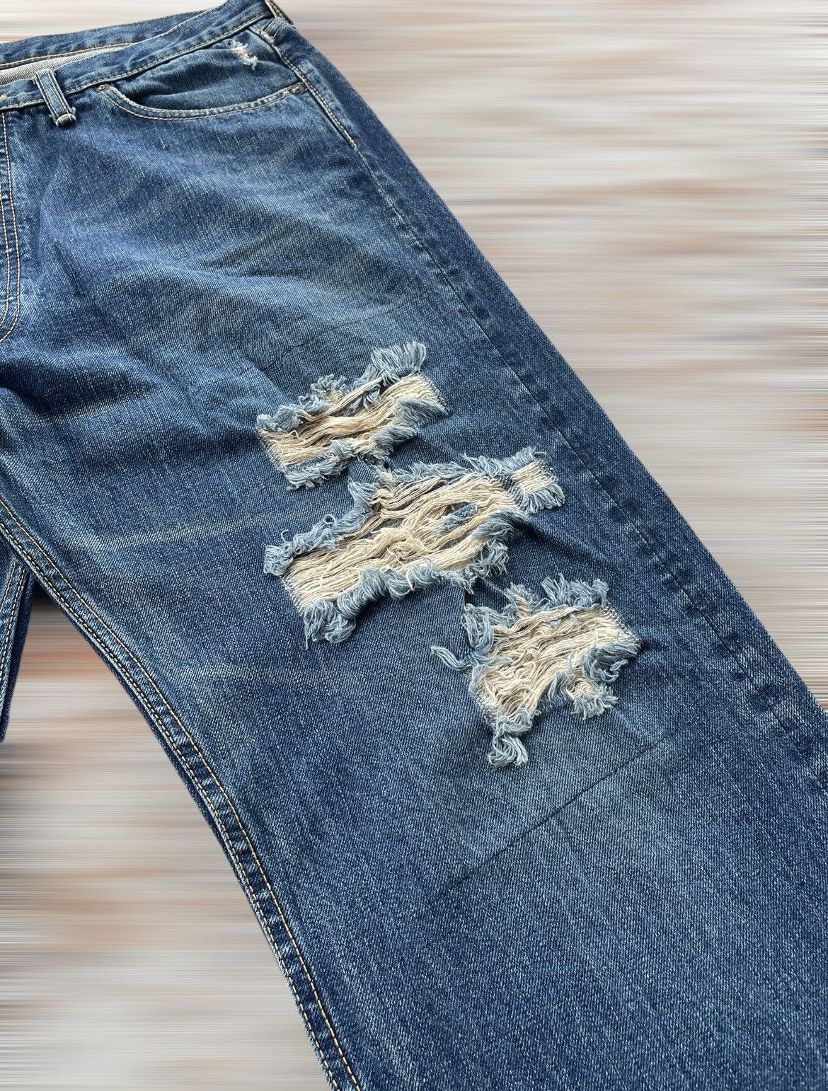 Designer × Fashion Victim × Japanese Brand VICTIM JAPAN DISTRESSED JEANS Size US 37 - 6 Thumbnail