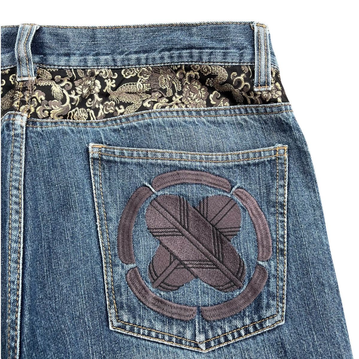 Ed Hardy Vintage Karakuri Tamashii Embroidered Dragon Jeans Y2K Size US 40 / EU 56 - 12 Thumbnail