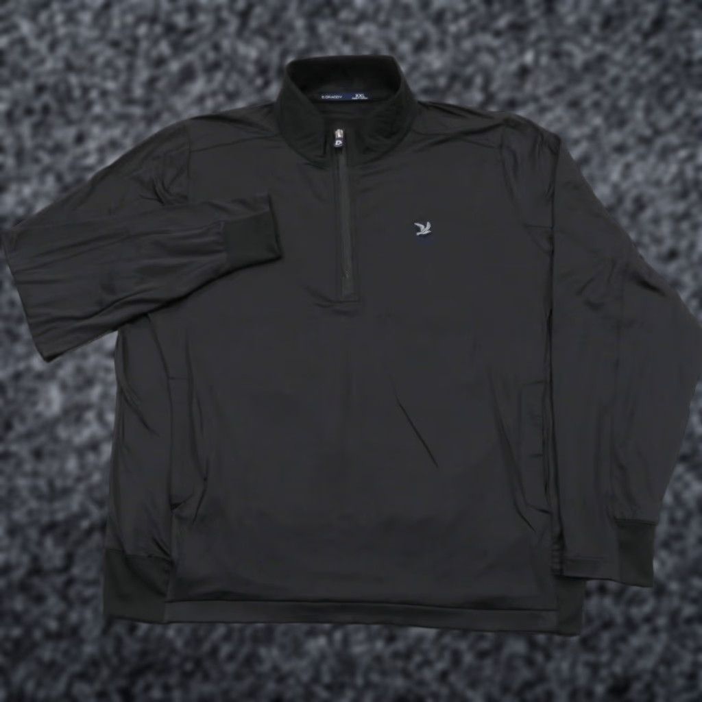 Vintage B Draddy Sweater Mens XXL Black 1/4 Zip Pullover Nylon Golf Stretch Size US XXL / EU 58 / 5 - 1 Thumbnail
