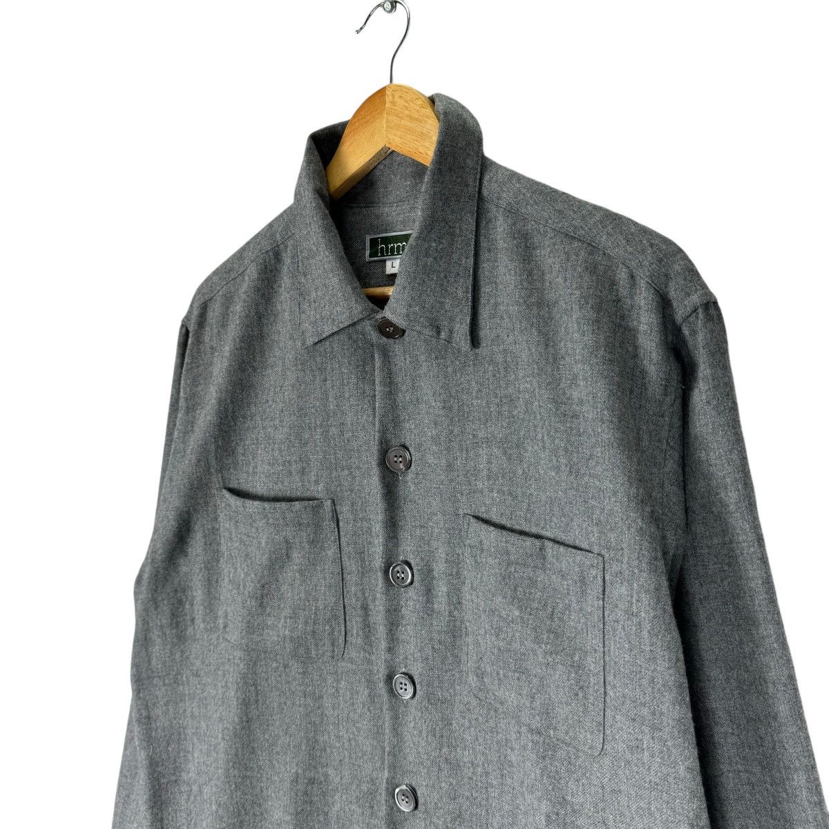 Blue Blue Japan ❄️HRM WOOL BUTTON UP SHIRT Size US L / EU 52-54 / 3 - 4 Thumbnail