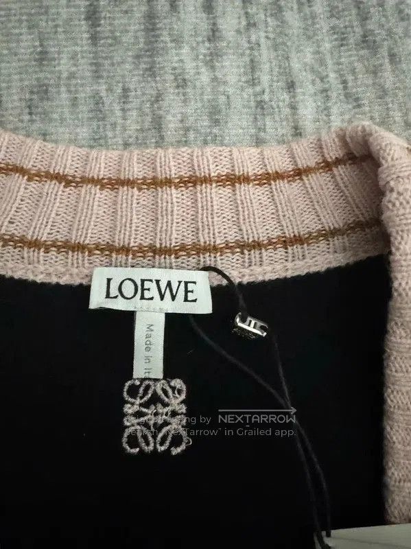 Loewe Loewe Black Wool Knit Cardigan with Embroidery . Size XS / US 0-2 / IT 36-38 - 3 Thumbnail