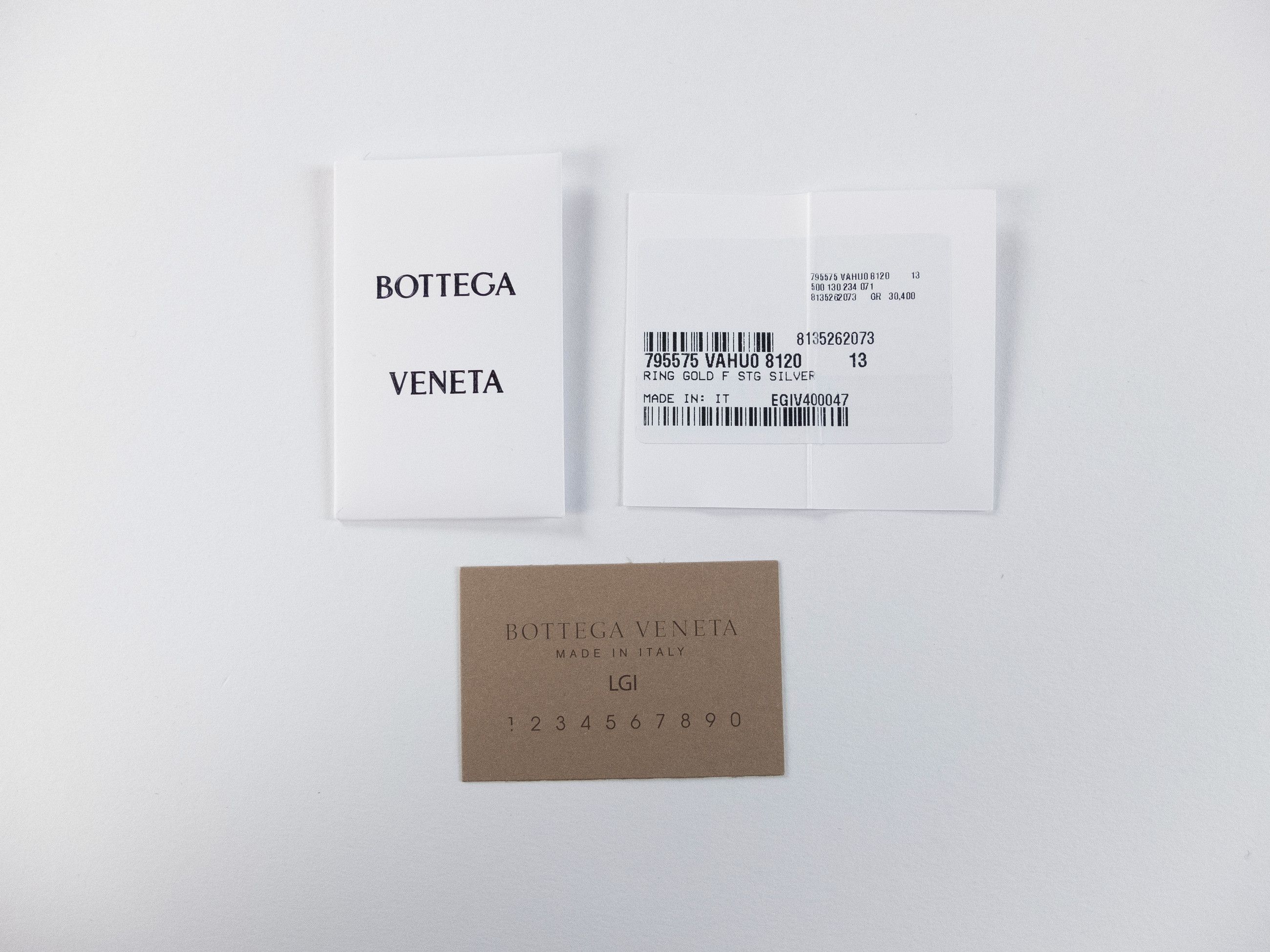 Bottega Veneta BOTTEGA VENETA Pillar green twisted silver ring 6 13 q Size ONE SIZE - 5 Thumbnail