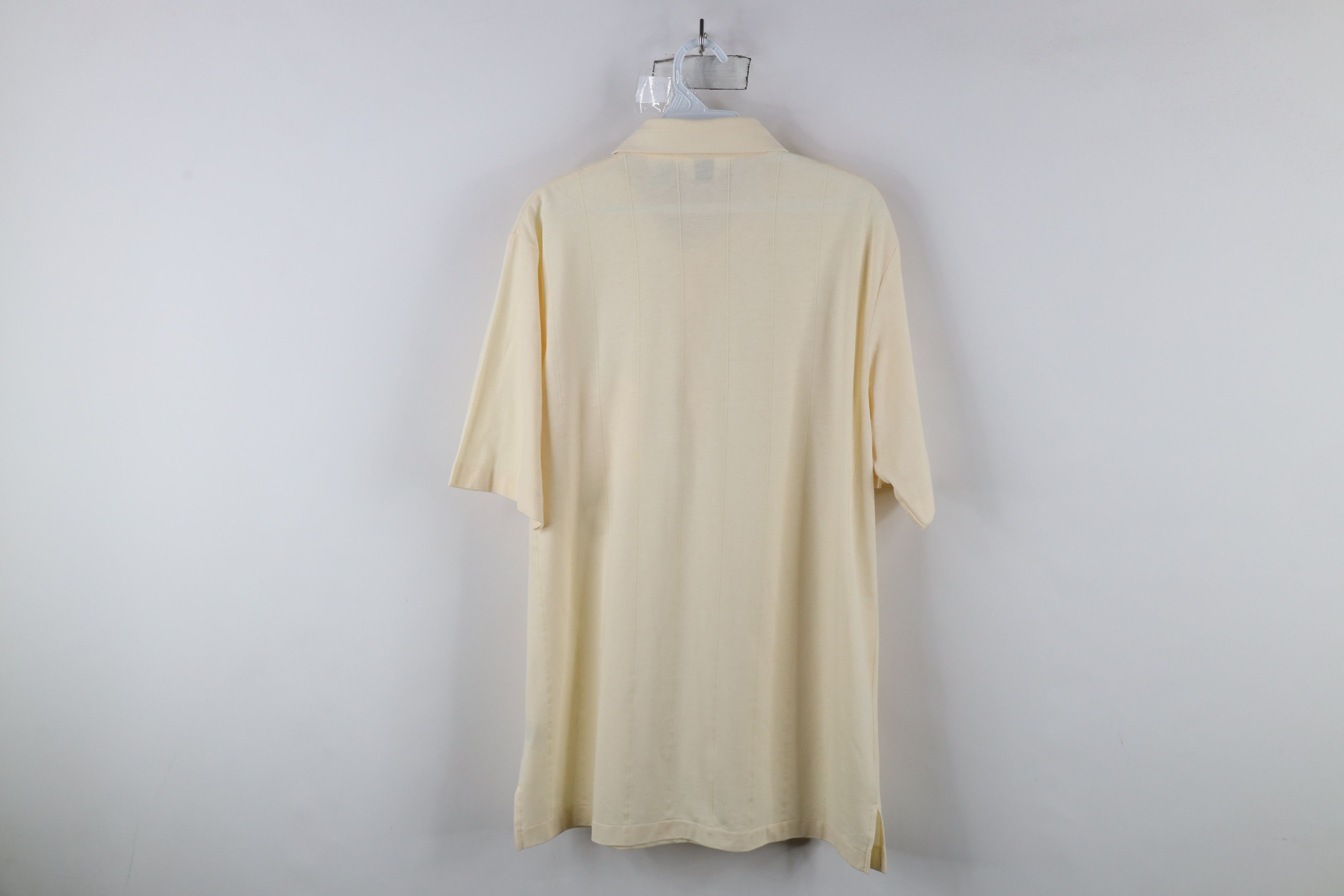 Vintage Vintage 70s Streetwear Knit Collared Polo Shirt Cream Size US L / EU 52-54 / 3 - 9 Thumbnail
