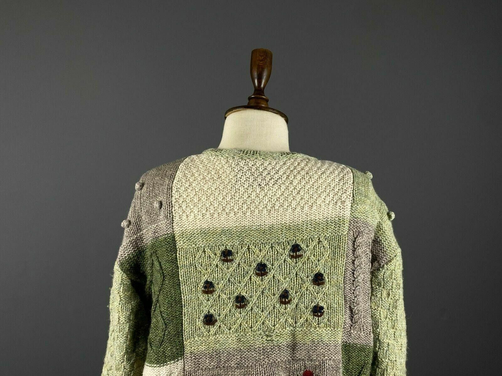 GIESSWEIN Giesswein Green Floral Pure Wool Cardigan Size D44 / US14 Size US M / EU 48-50 / 2 - 8 Thumbnail