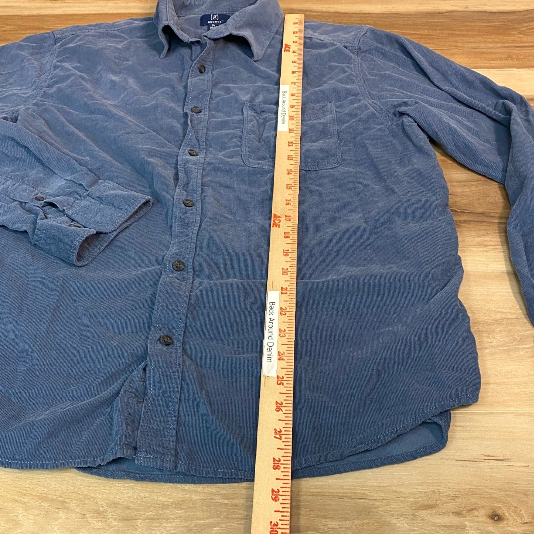 George George Corduroy Shirt Mens XL Button-Up Long Sleeve Casual Top Size US XL / EU 56 / 4 - 4 Thumbnail