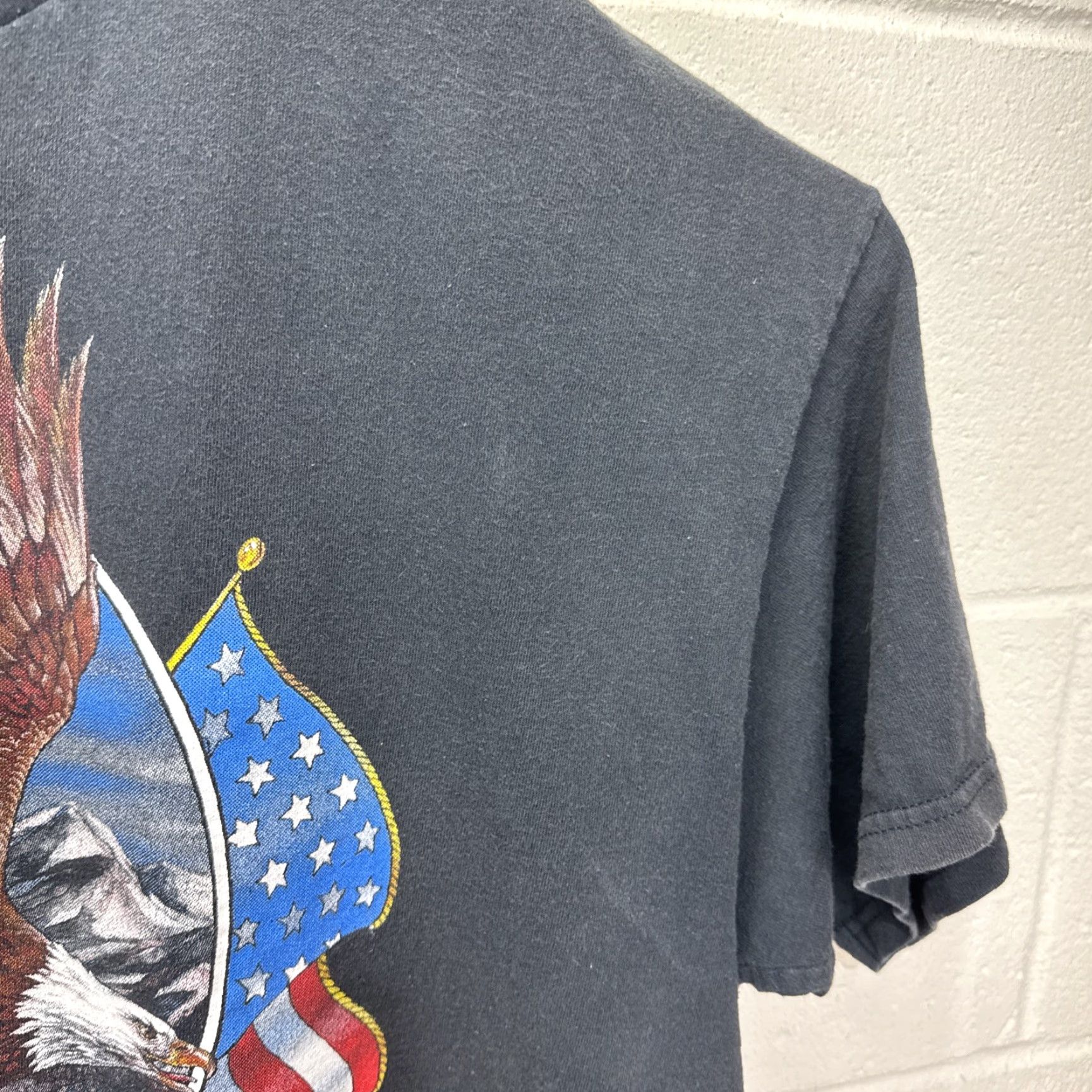 Born VINTAGE American Flag Eagle T-Shirt Men XL Short Sleeve Black 90s Patriotic Usa Size US XL / EU 56 / 4 - 6 Thumbnail