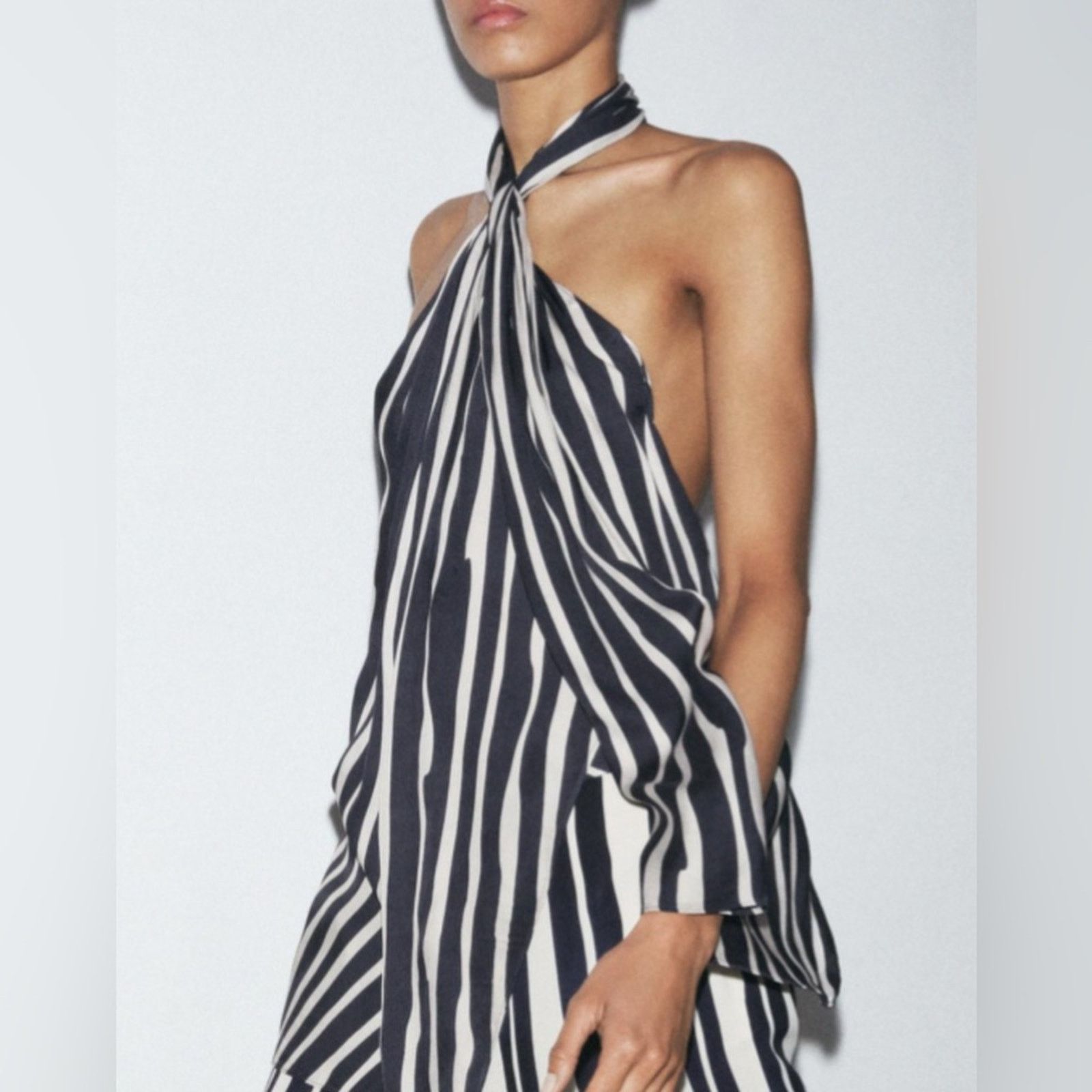 Zara Nwt- Zara-ZW Collection Stripe Halter Top-L Size L / US 10 / IT 46 - 1 Thumbnail